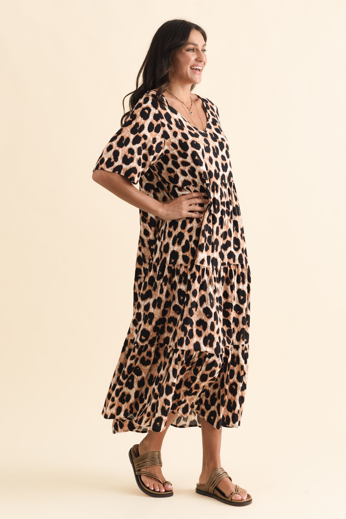 Tully Brown Leopard Maxi Dress