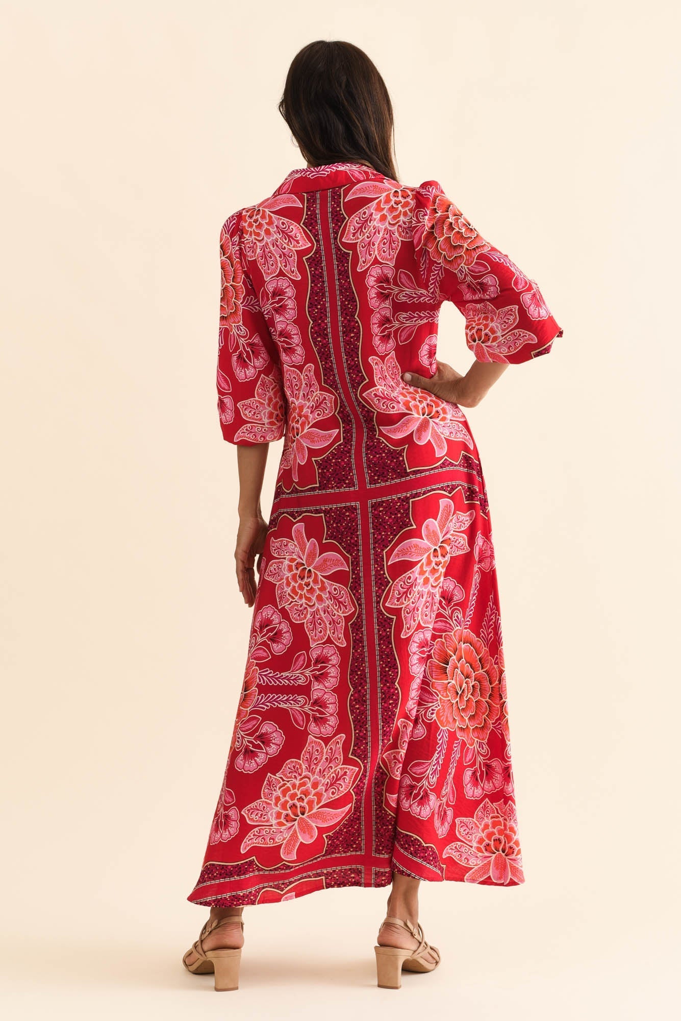 Blythe Red Floral Shirt Dress