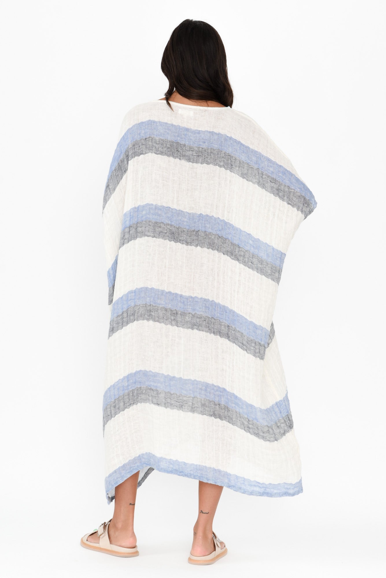 Brinley Navy Stripe Linen Dress
