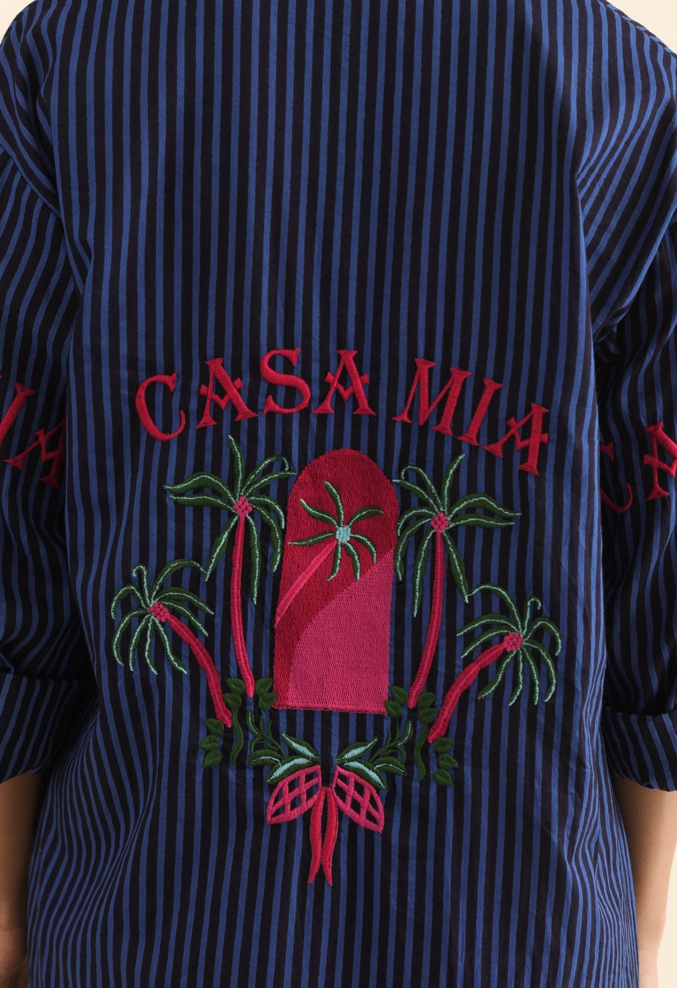 Casa Blue Stripe Cotton Dress