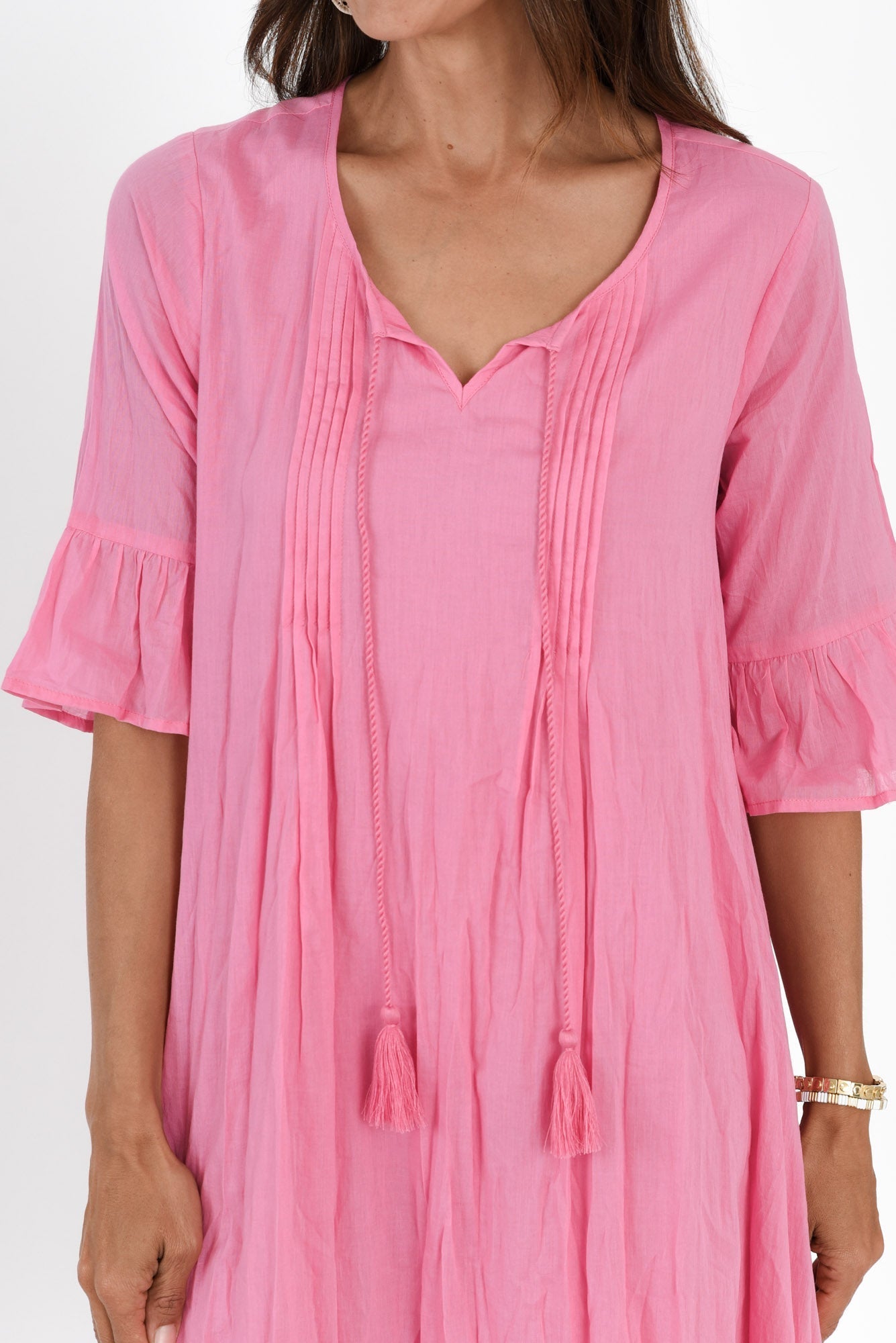 Cayman Bright Pink Cotton Tunic Dress
