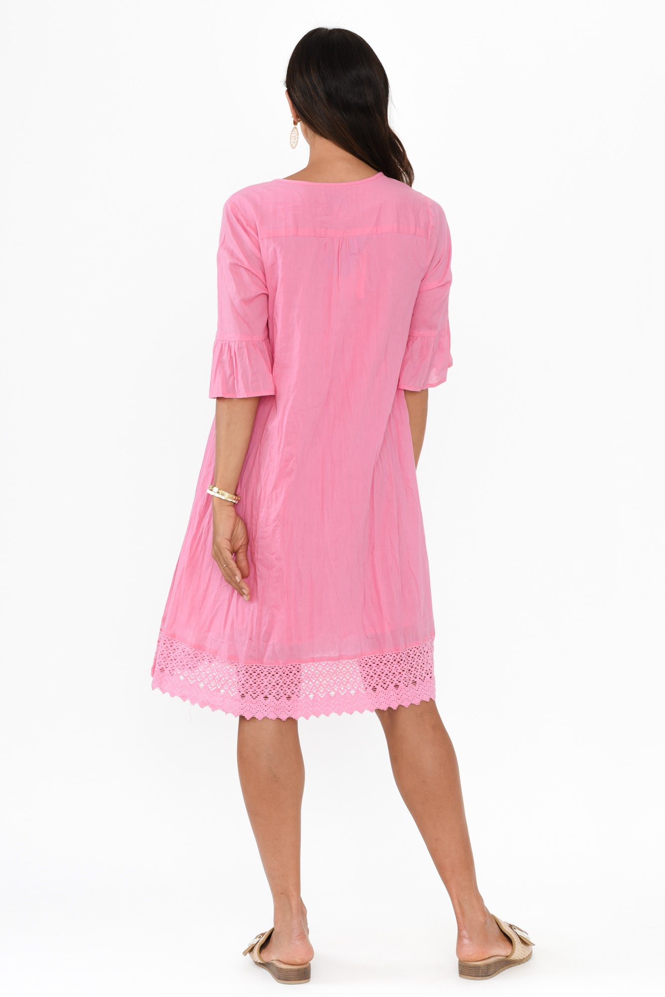 Cayman Bright Pink Cotton Tunic Dress