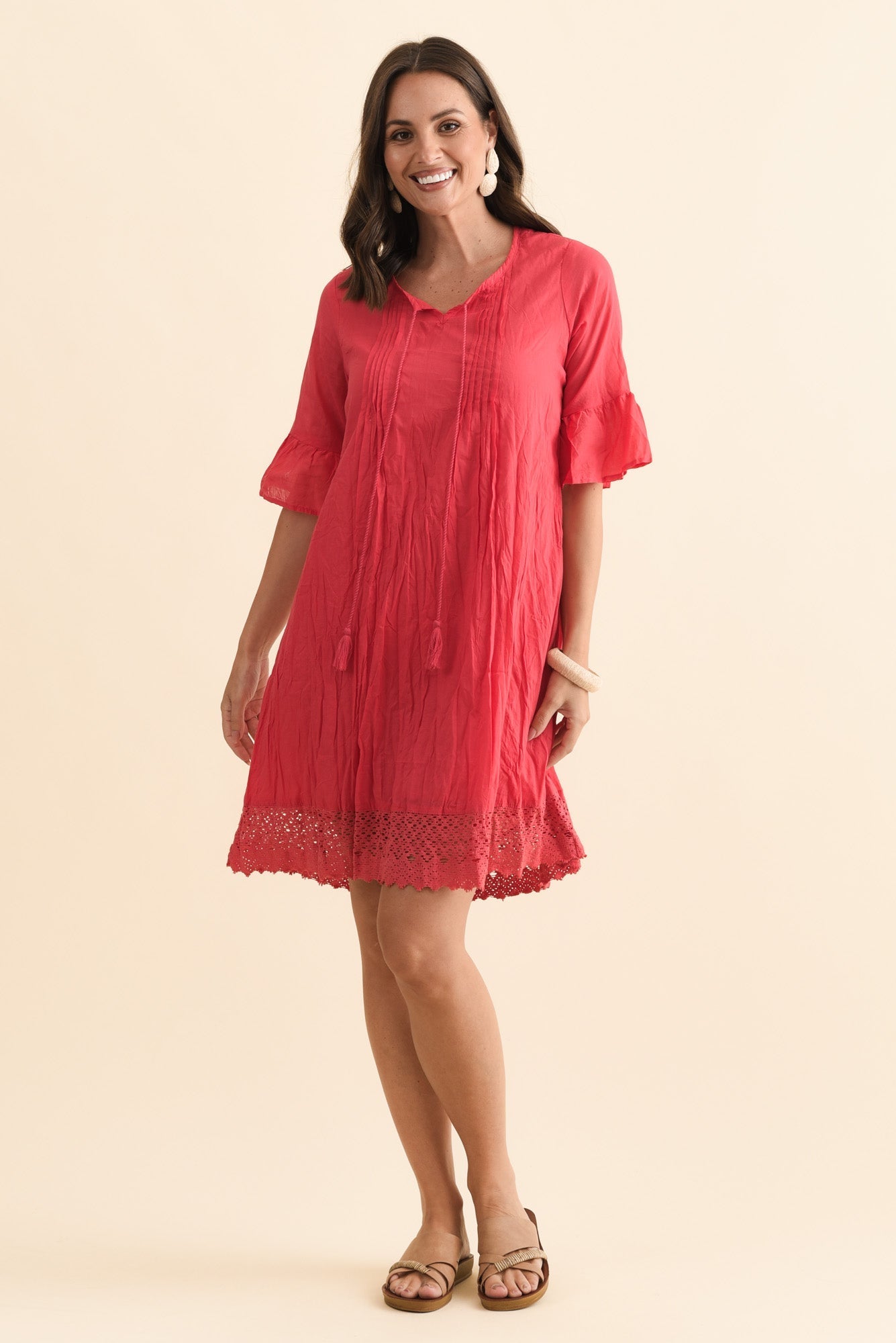 Cayman Cherry Cotton Tunic Dress