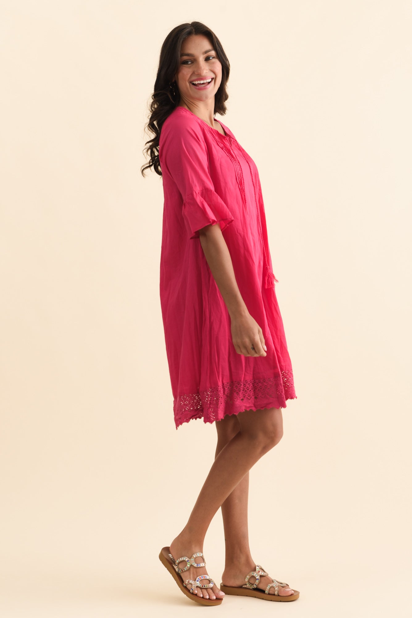 Cayman Fuchsia Cotton Tunic Dress