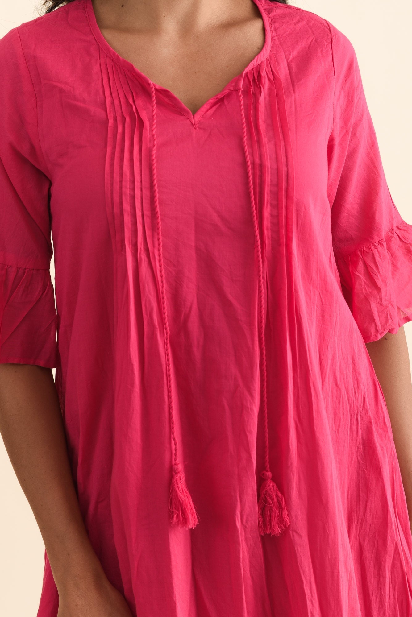 Cayman Fuchsia Cotton Tunic Dress