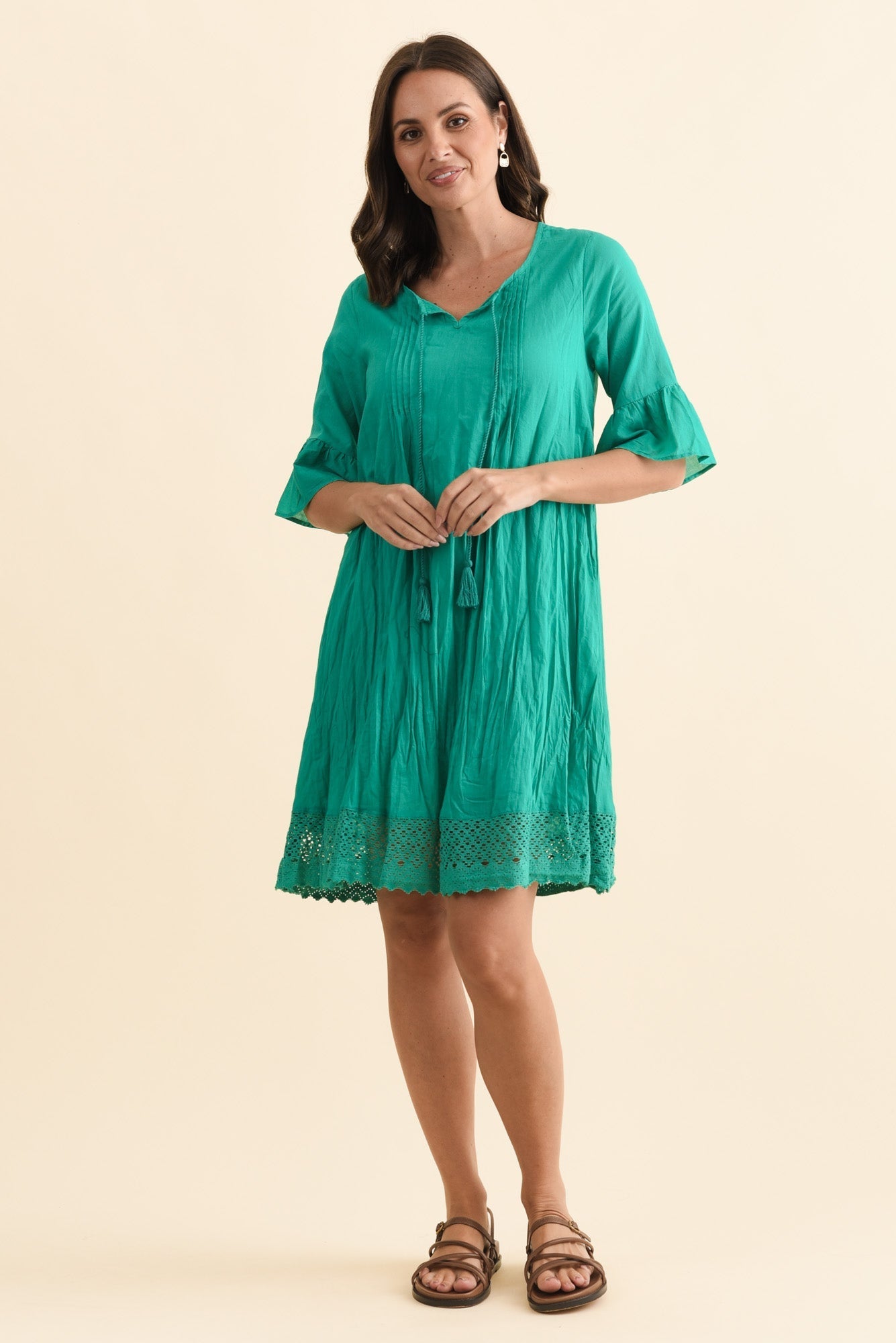 Cayman Green Cotton Tunic Dress