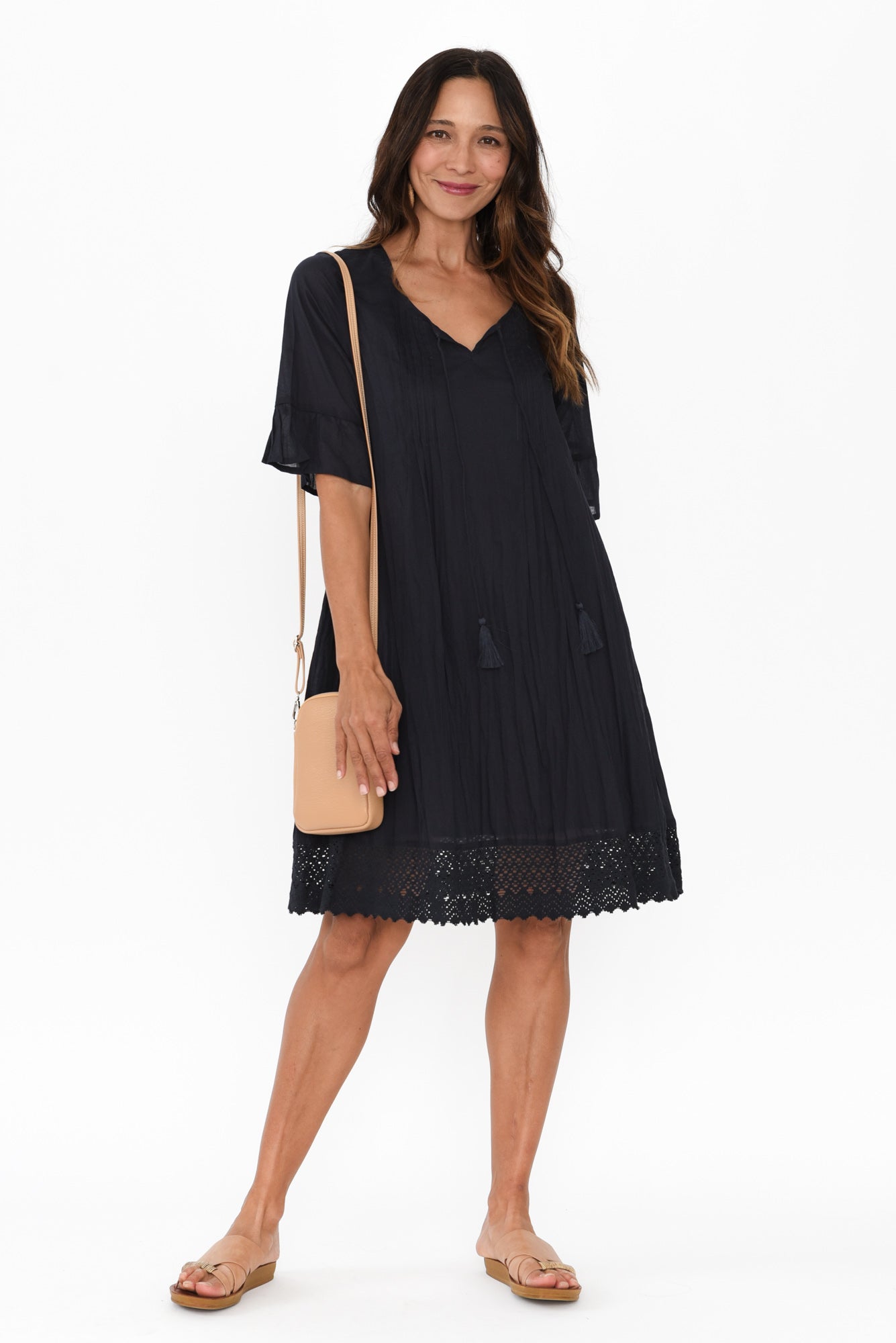 Cayman Navy Cotton Tunic Dress