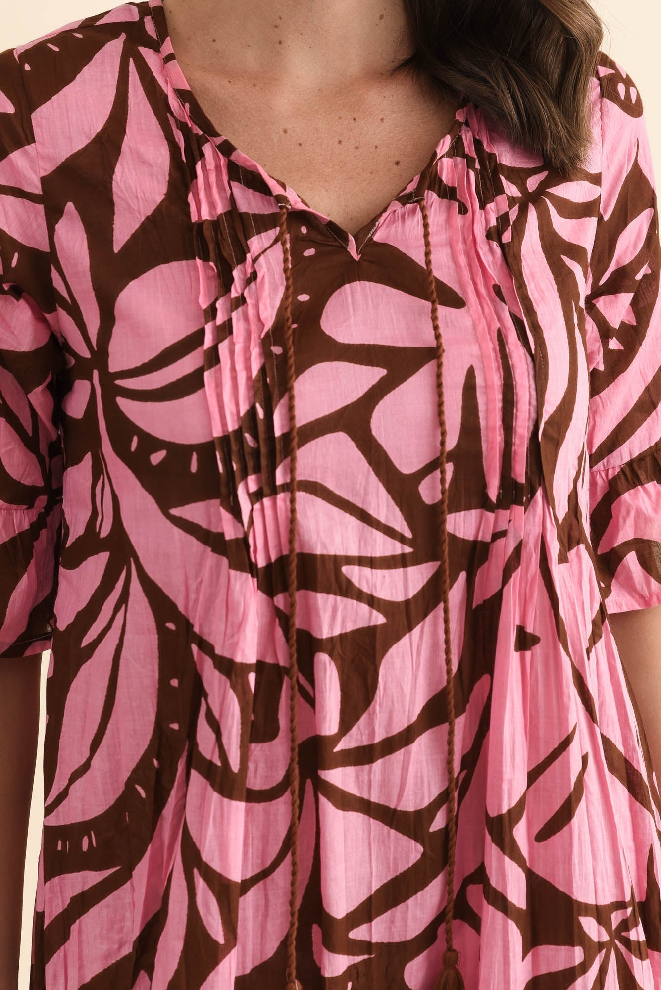 Cayman Pink Botanical Cotton Tunic Dress