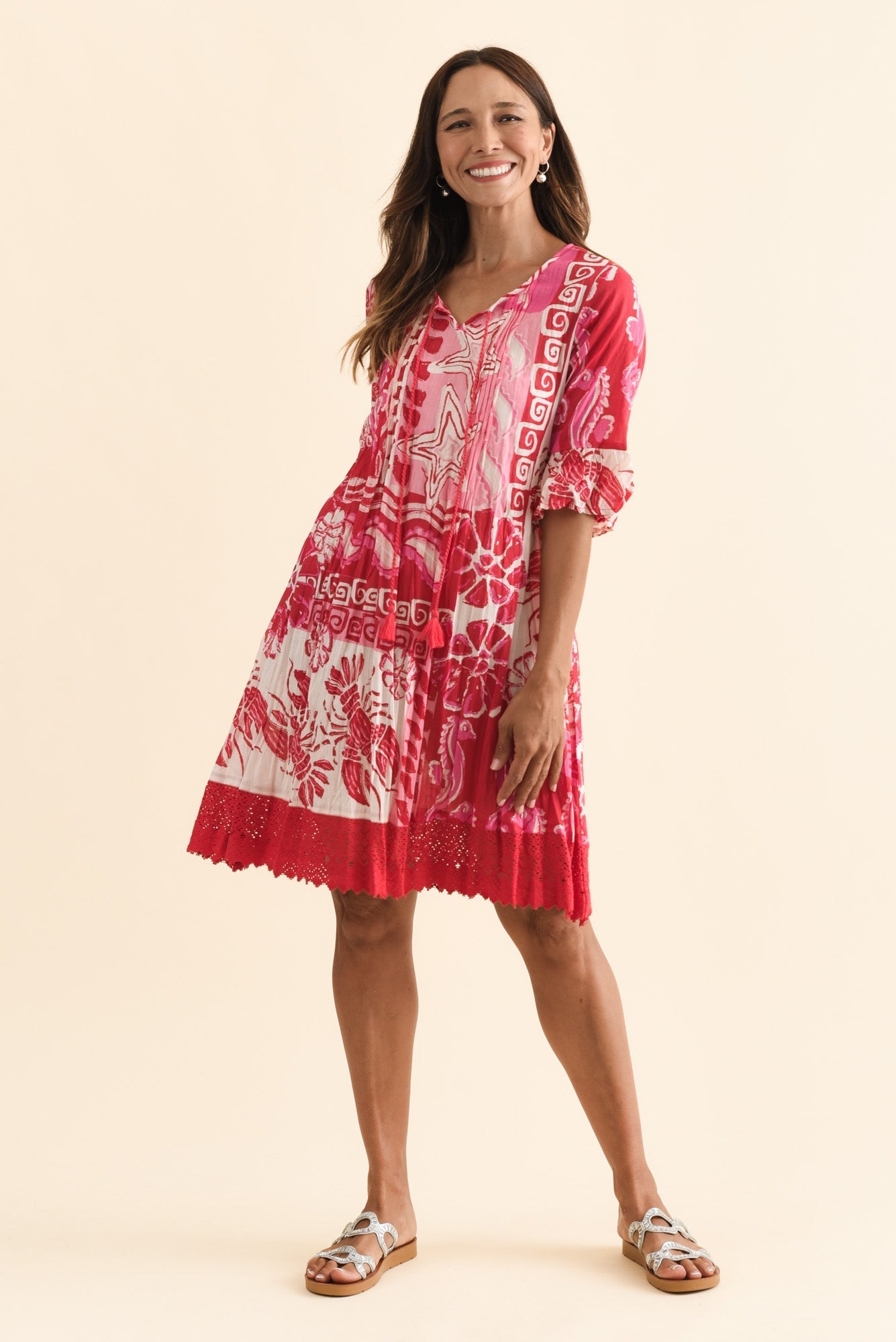 Cayman Red Sea Cotton Tunic Dress