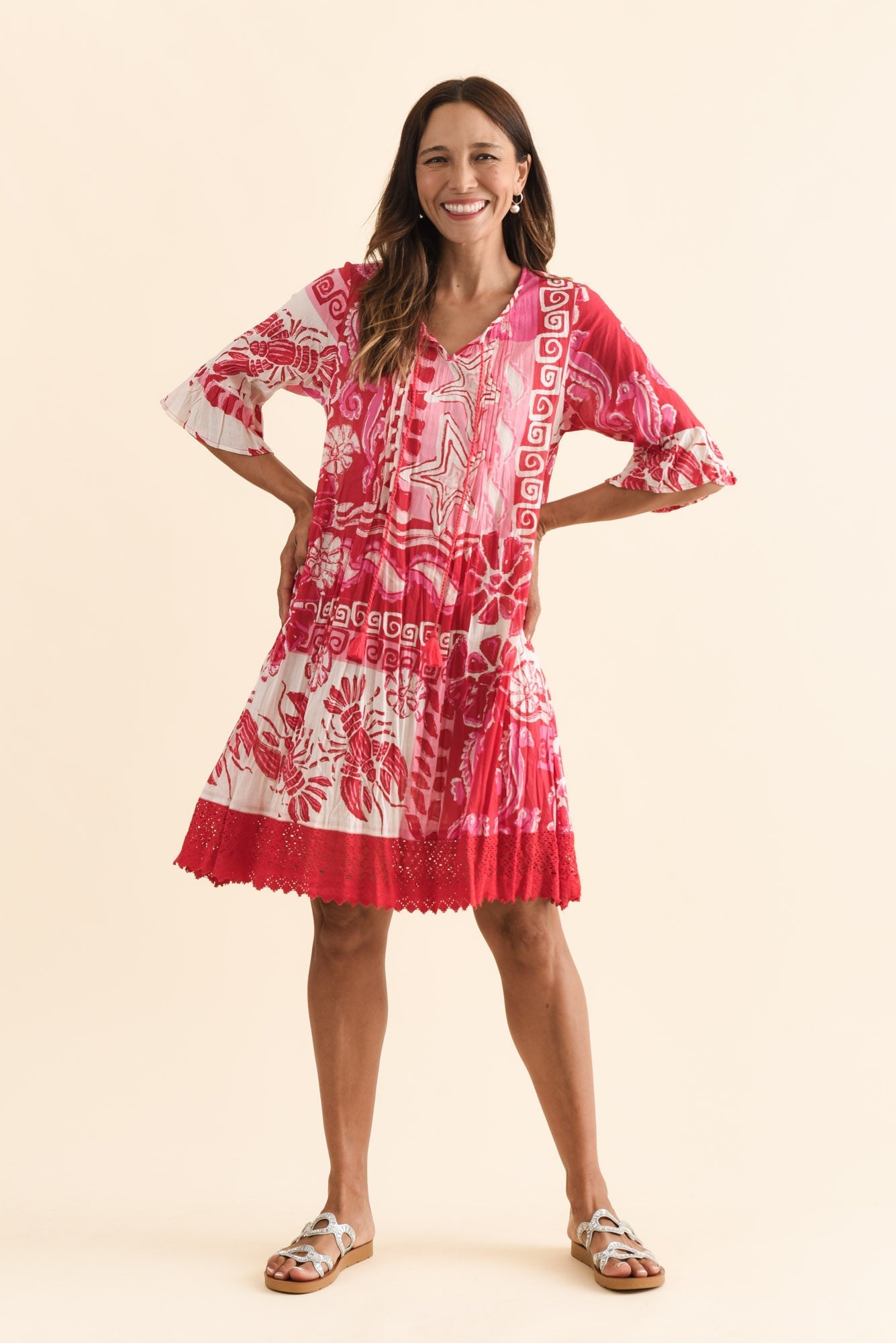 Cayman Red Sea Cotton Tunic Dress