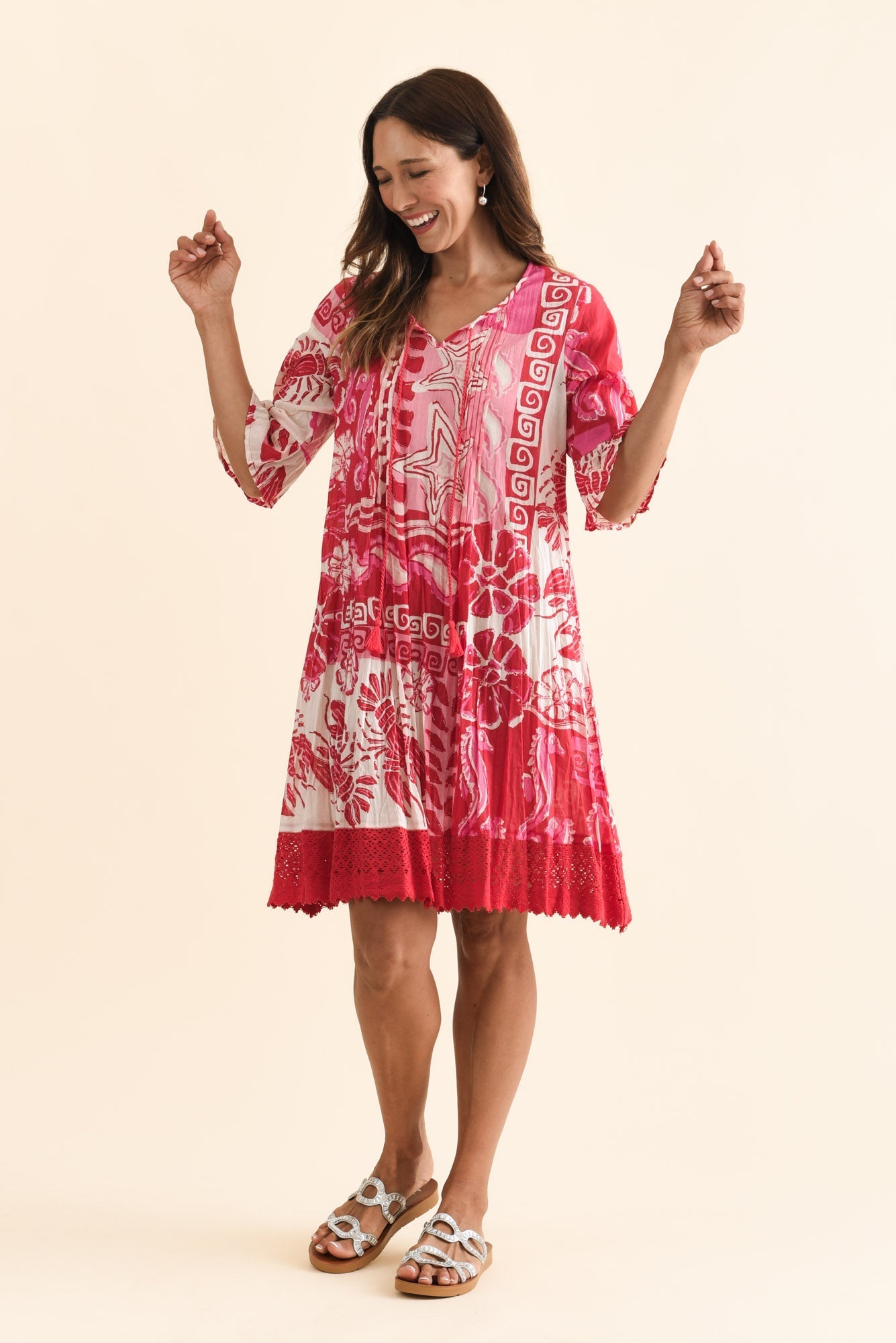 Cayman Red Sea Cotton Tunic Dress