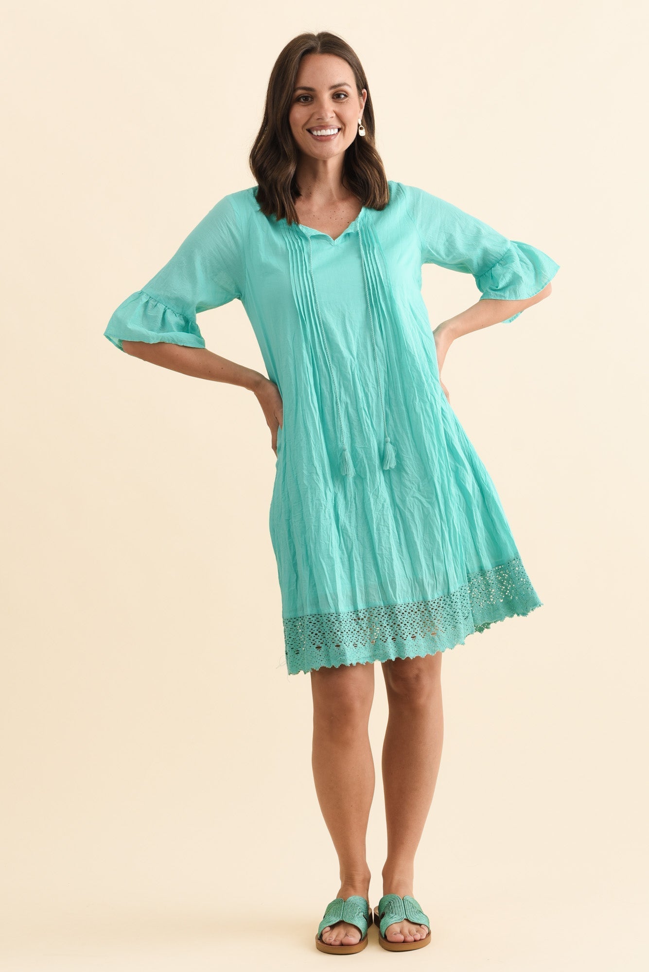 Cayman Sky Blue Cotton Tunic Dress