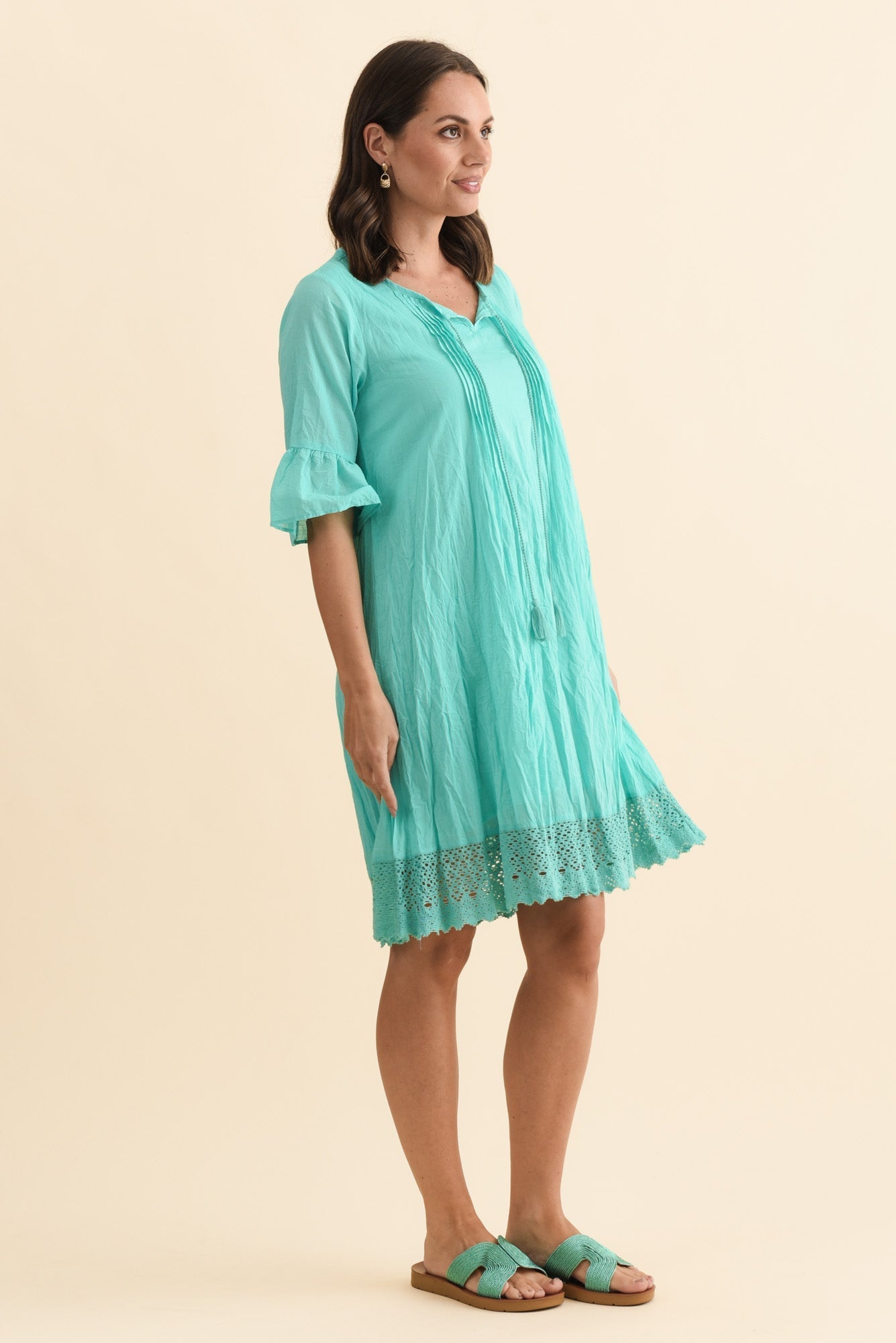 Cayman Sky Blue Cotton Tunic Dress