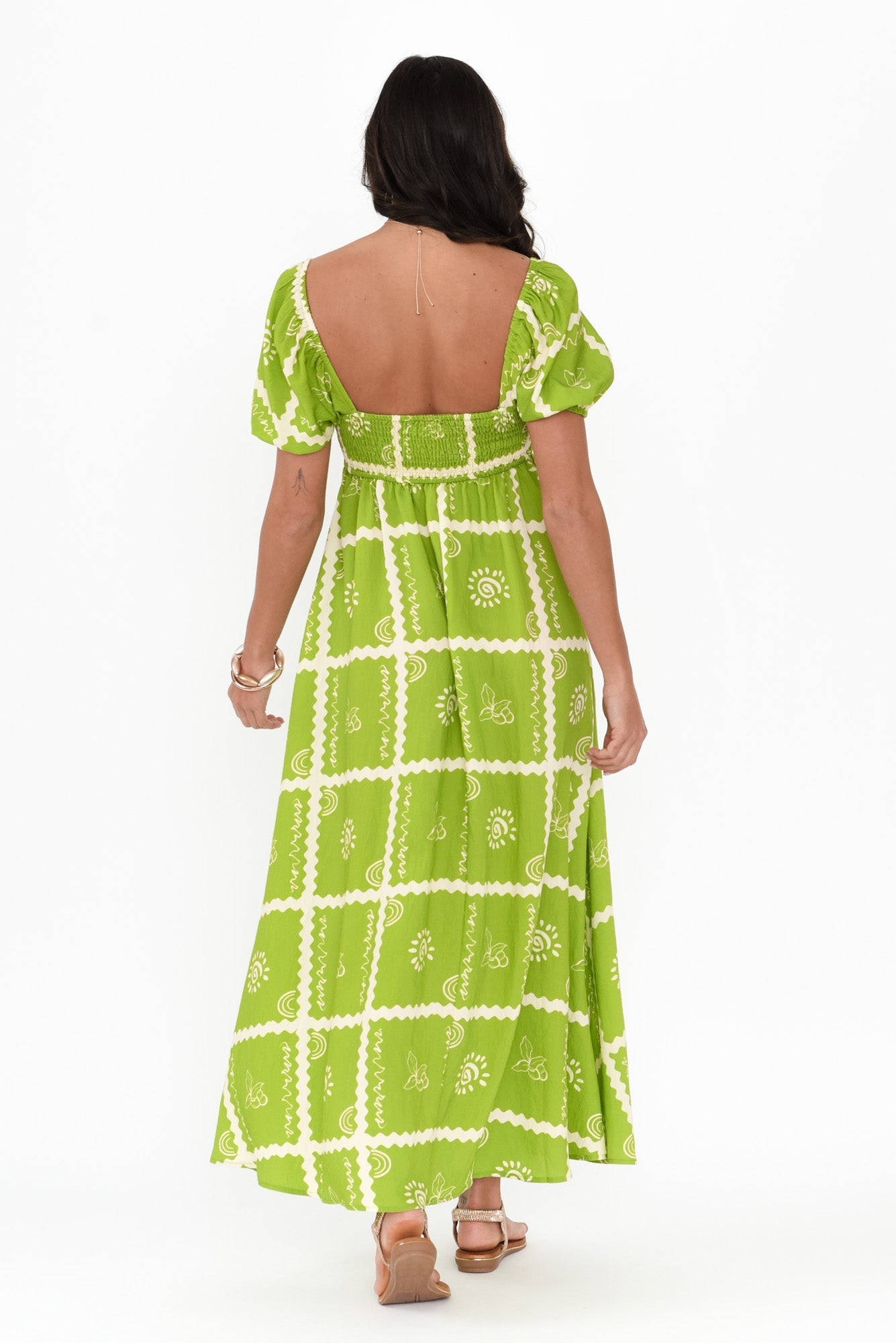 Charlotte Green Tile Maxi Dress