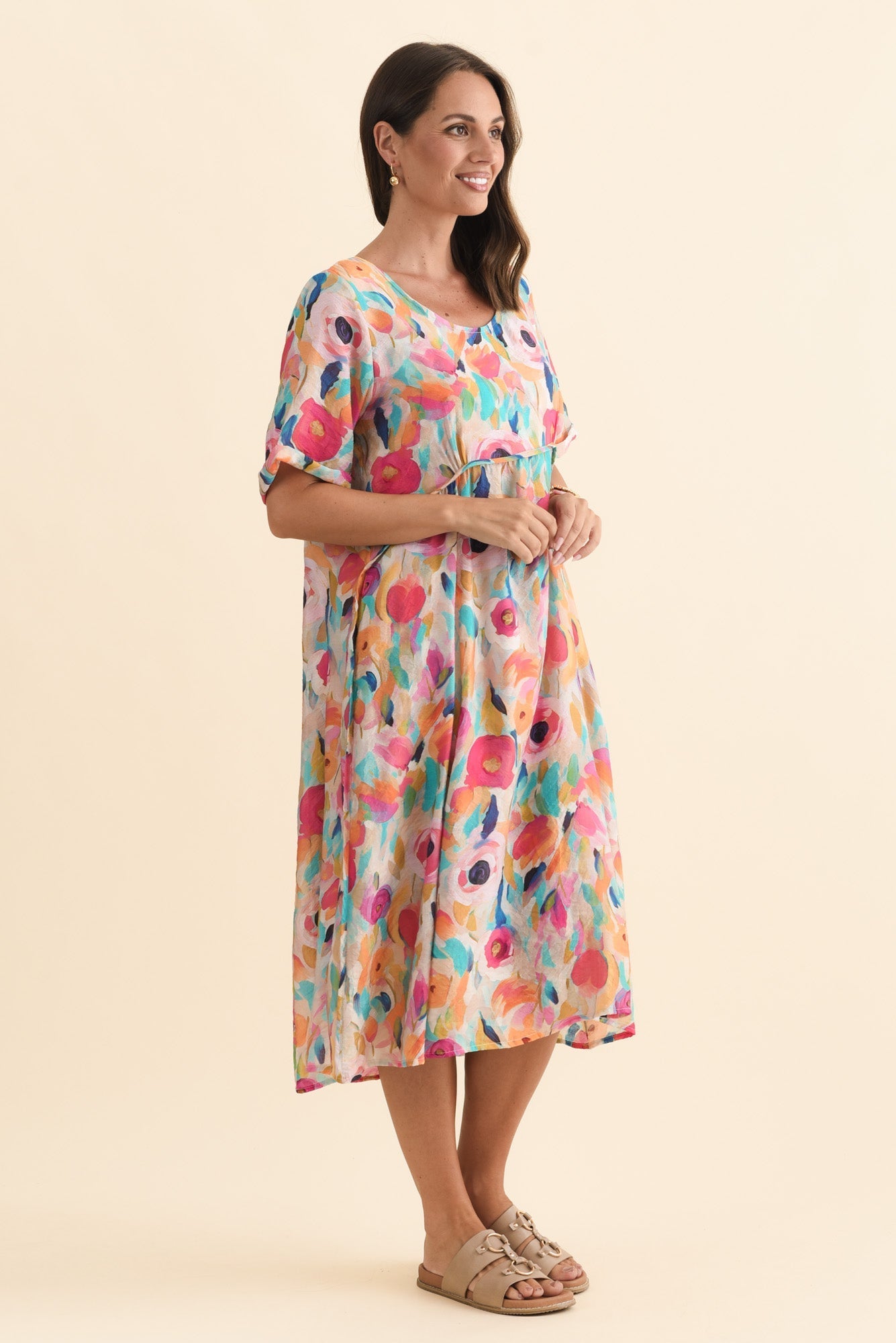 Christie Pink Floral Pocket Dress