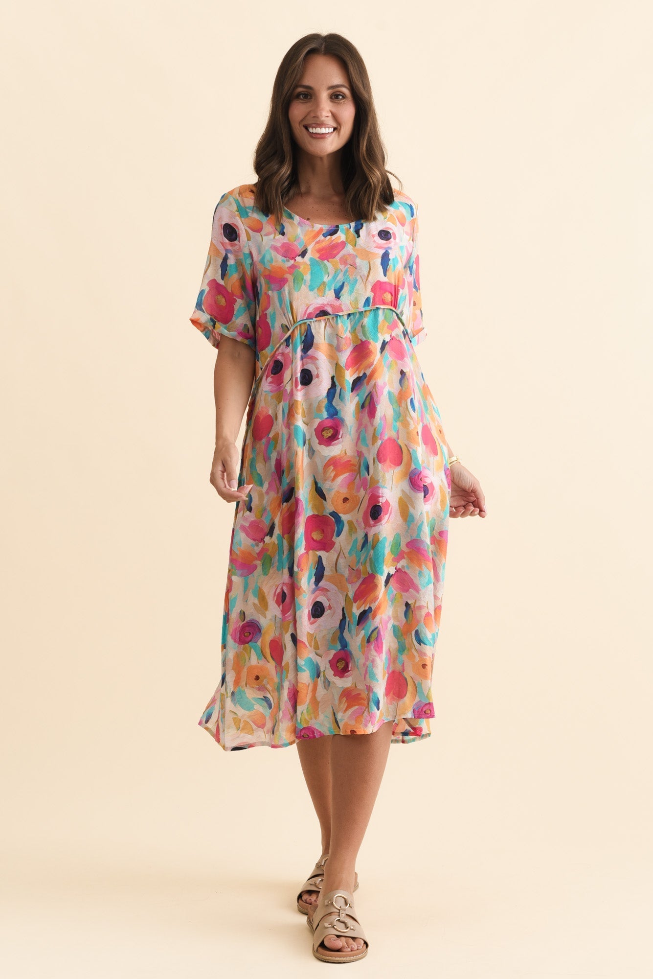 Christie Pink Floral Pocket Dress