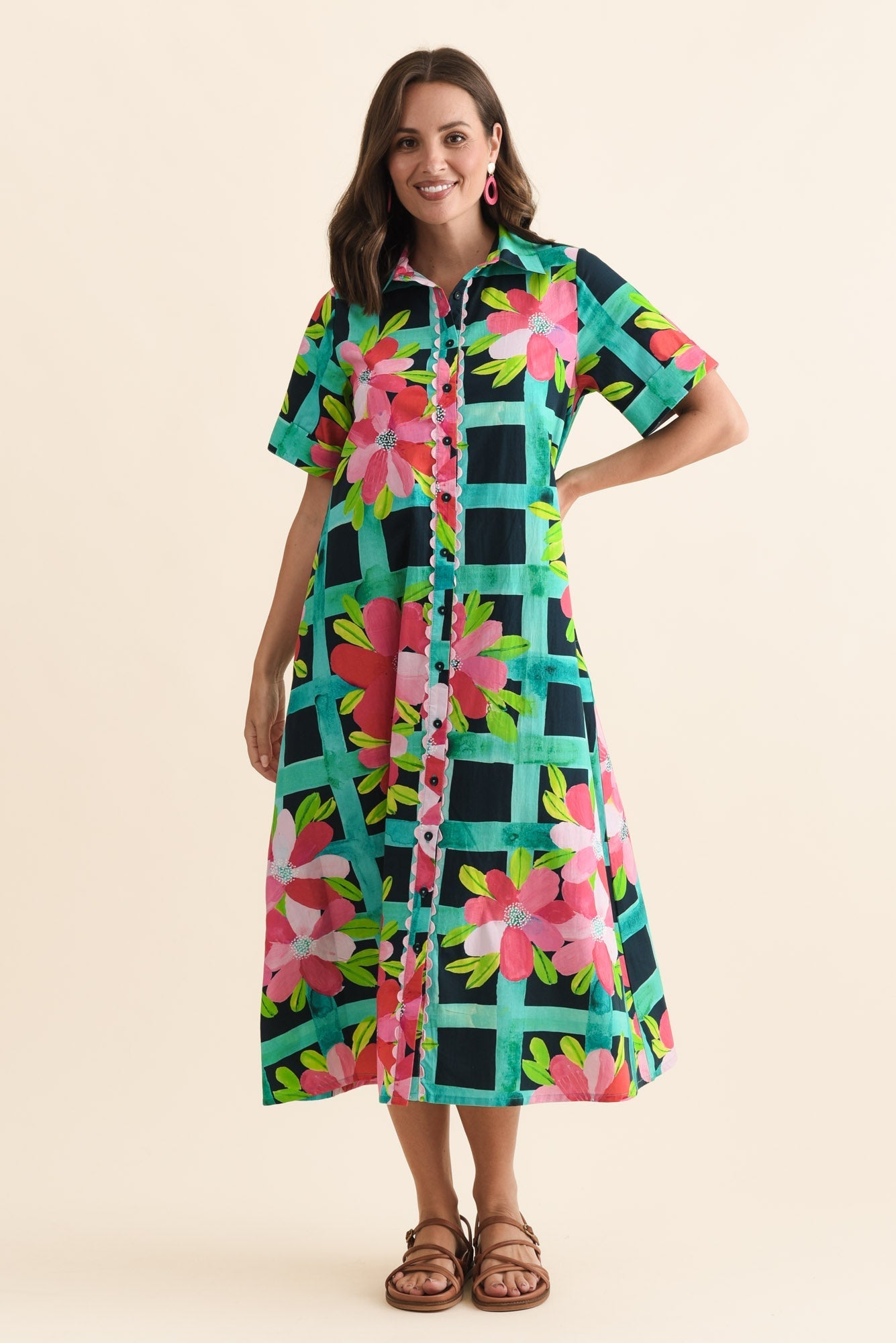 Como Pink Bloom Cotton Dress