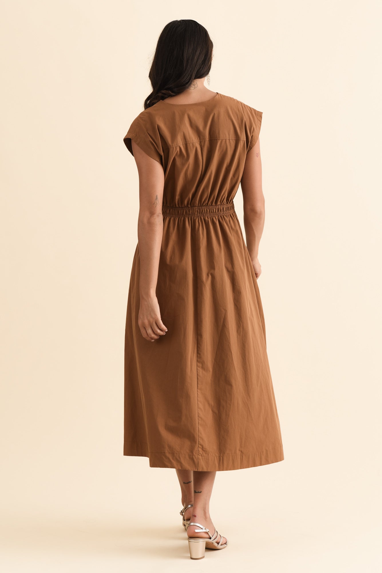 Cooper Mocha Cotton Pocket Dress