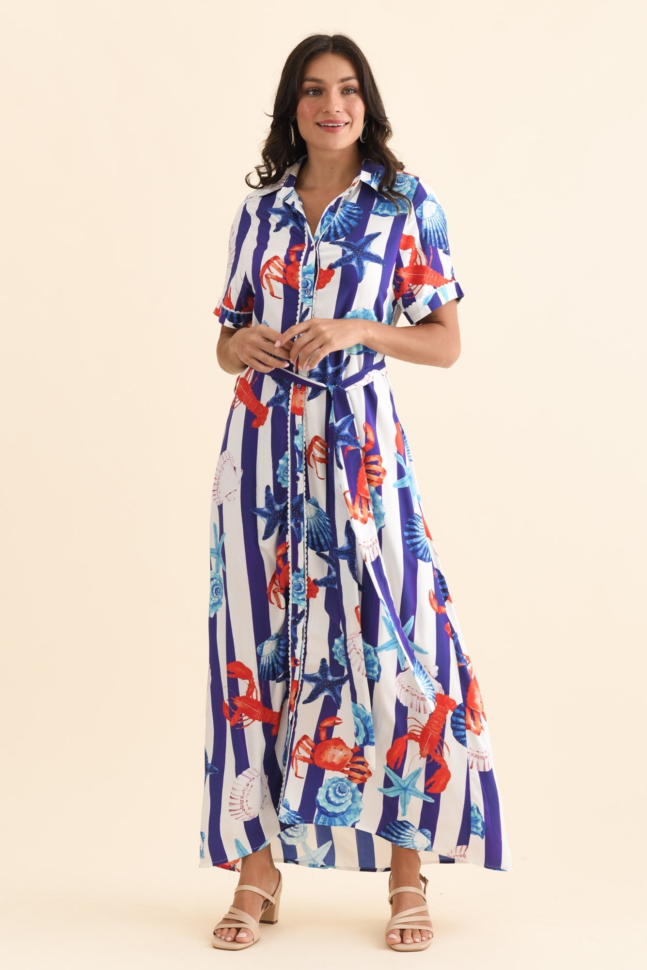 Corine Blue Beach Tie Dress