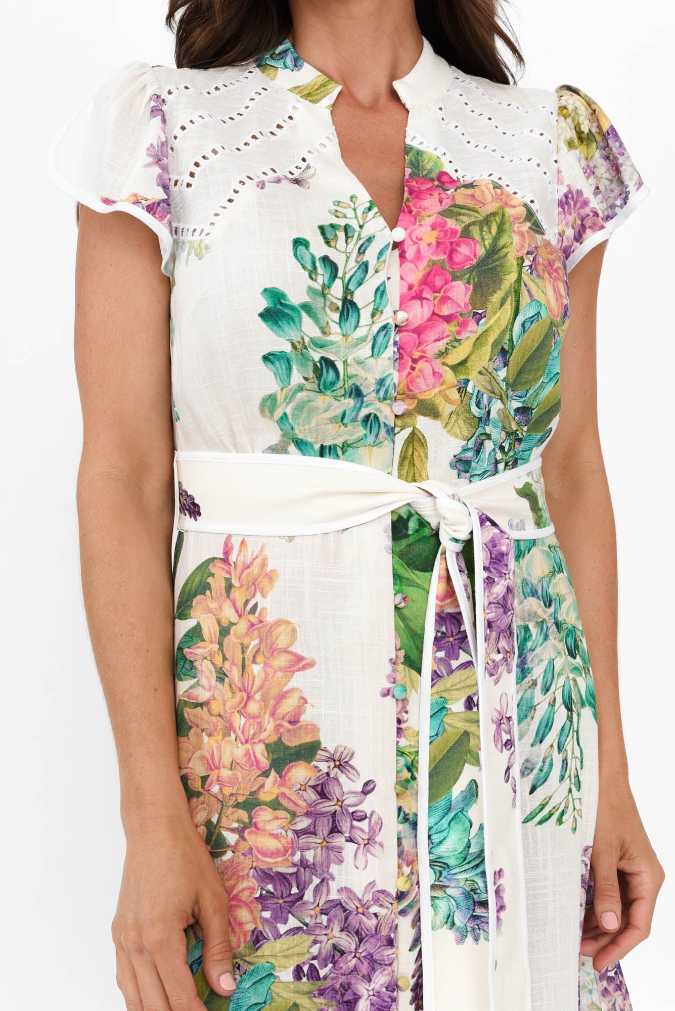 Cristina Wisteria Alba Linen Blend Dress