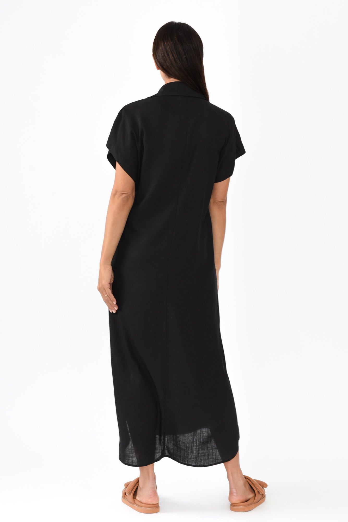 Elijah Black Shirt Dress