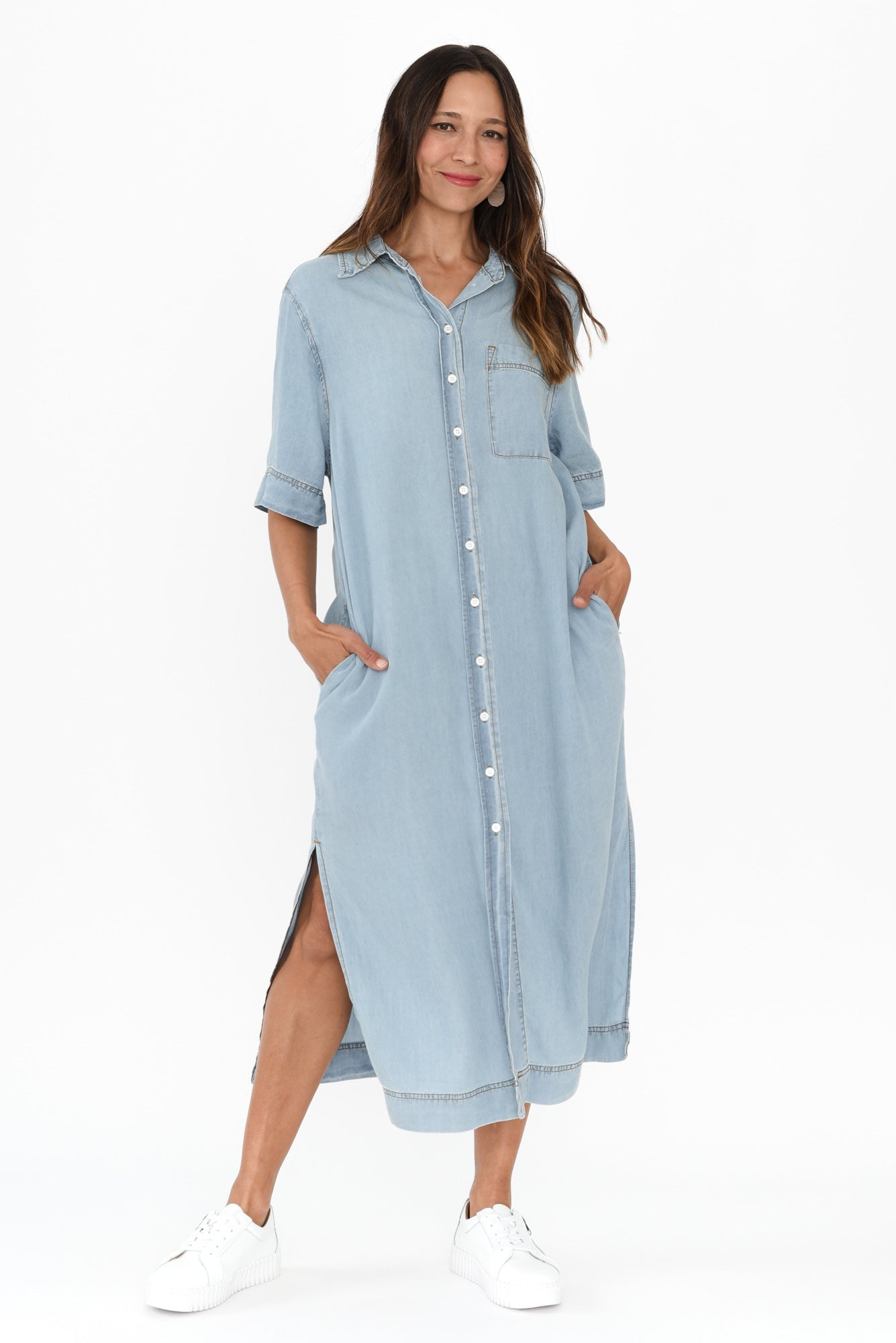 Emmy Blue Denim Shirt Dress