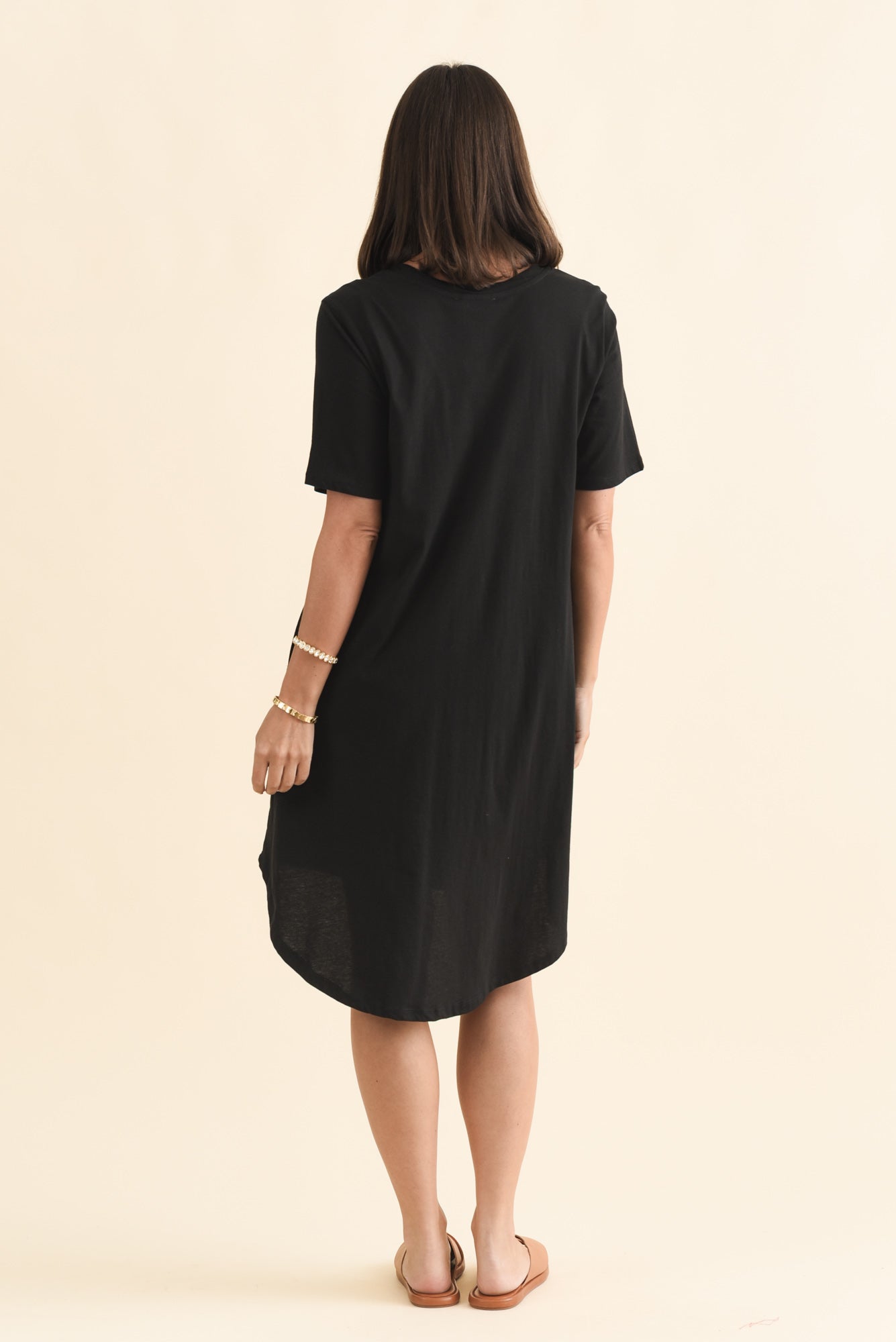 Florida Black Cotton Tee Dress