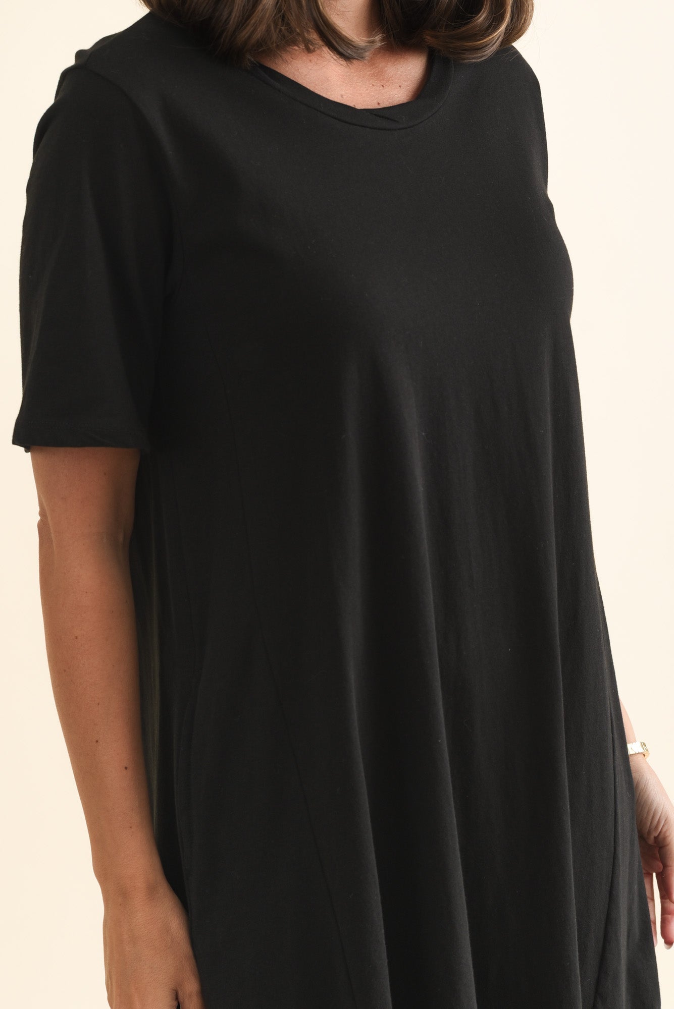 Florida Black Cotton Tee Dress