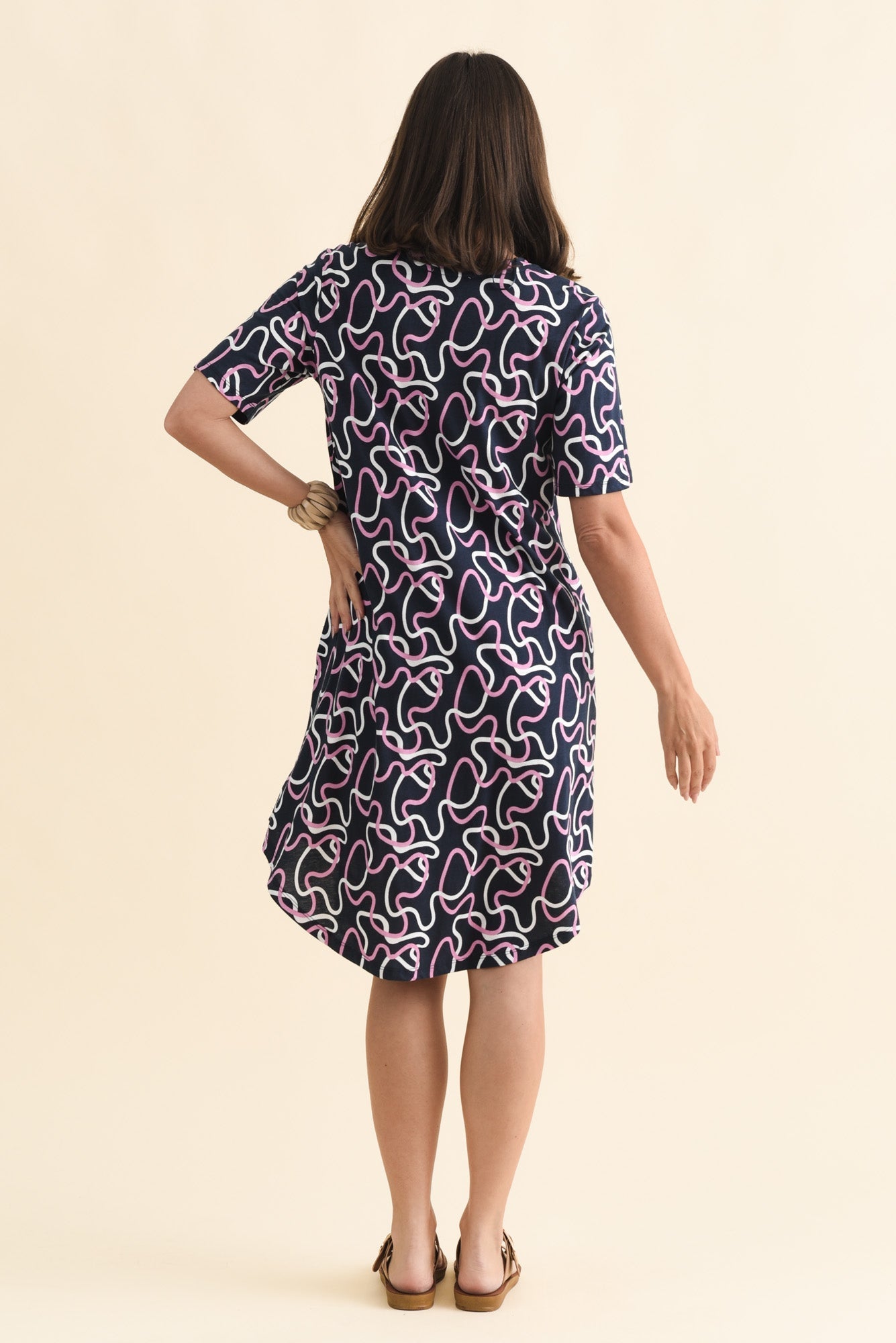 Florida Navy Abstract Cotton Tee Dress