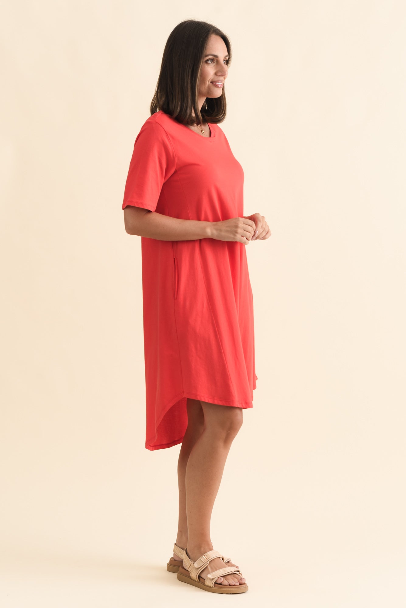 Florida Red Cotton Tee Dress
