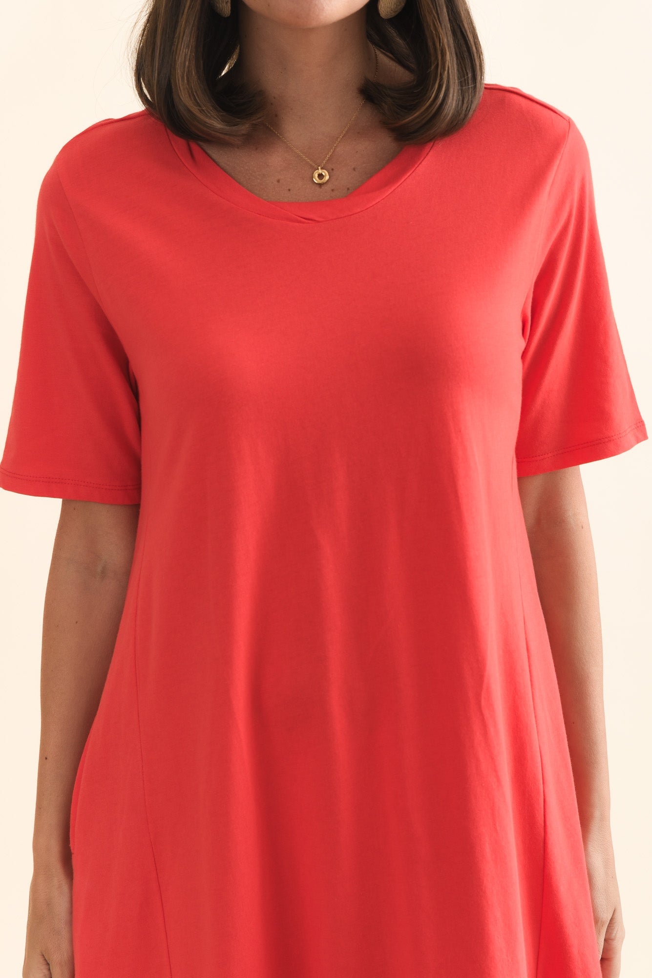 Florida Red Cotton Tee Dress