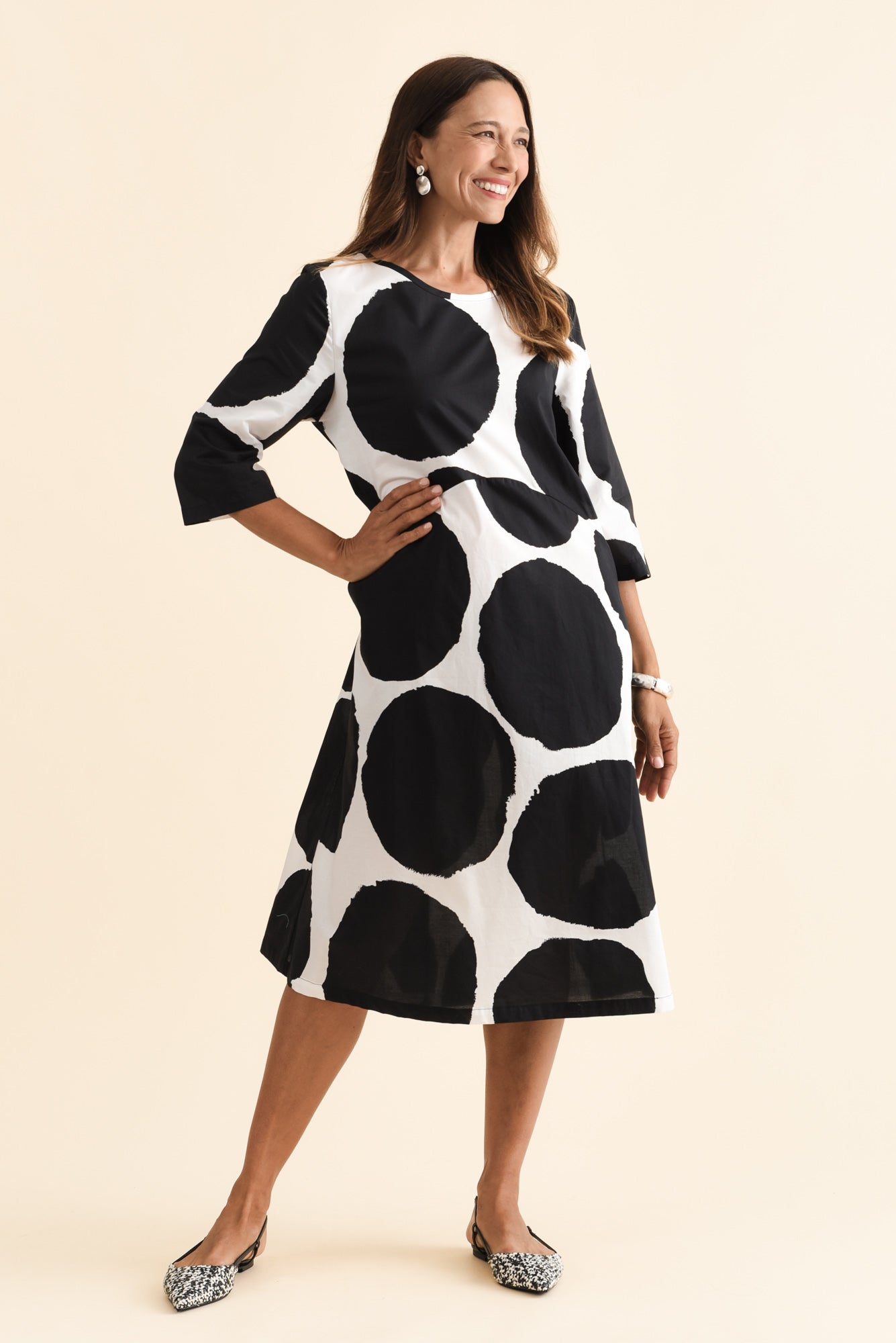 Hannah Black Spot Cotton Dress