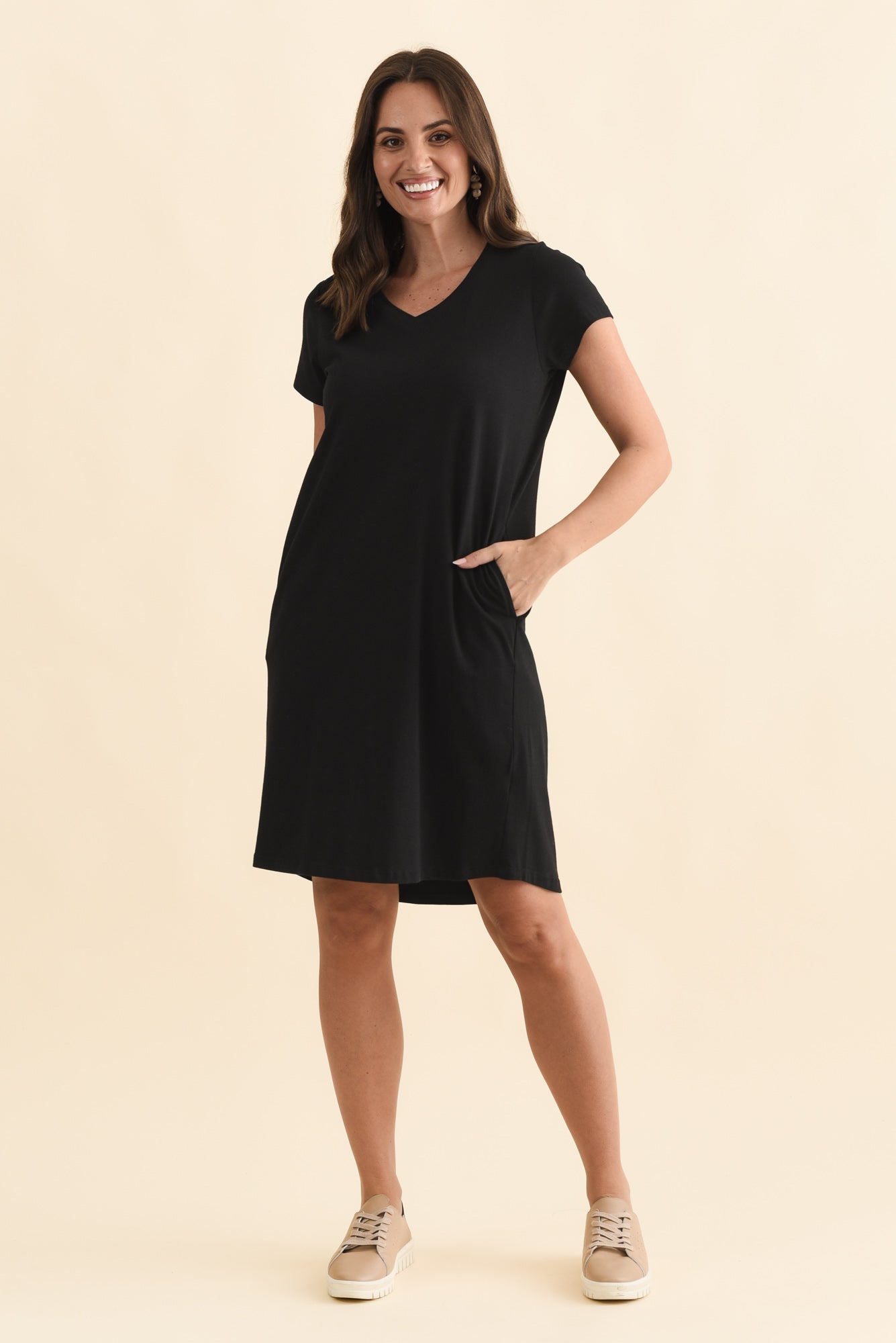 Harley Black Cotton Tee Dress
