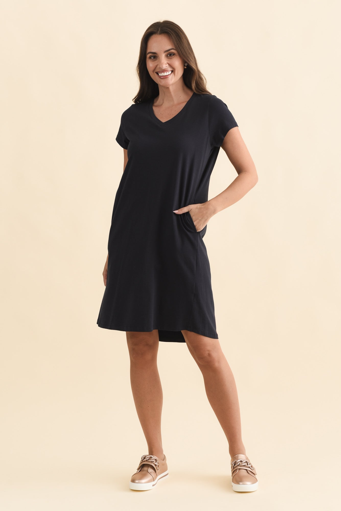 Harley Navy Cotton Tee Dress