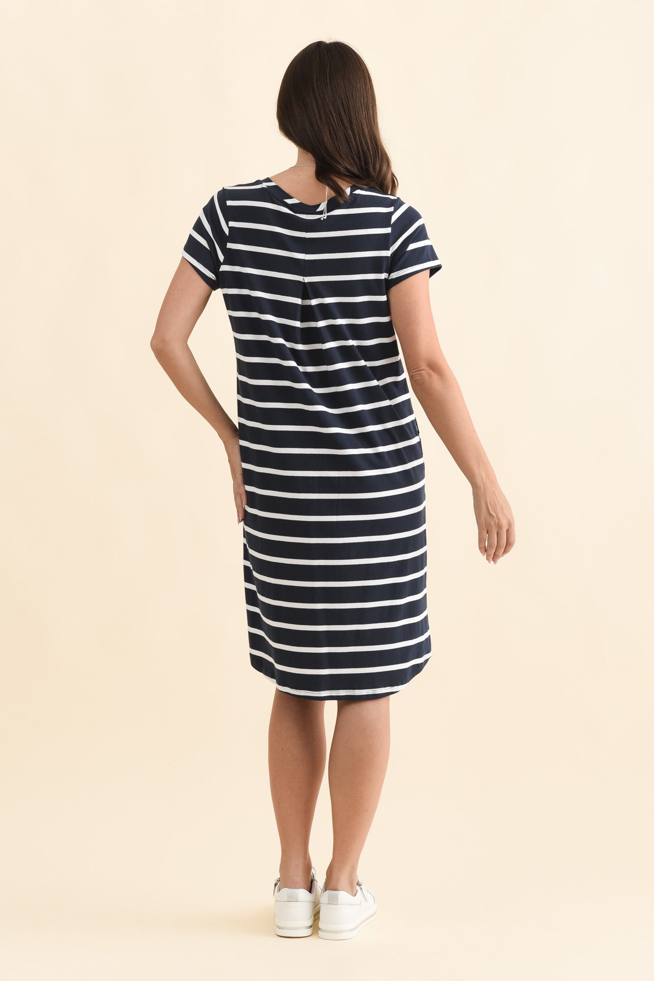 Harley Navy Stripe Cotton Tee Dress