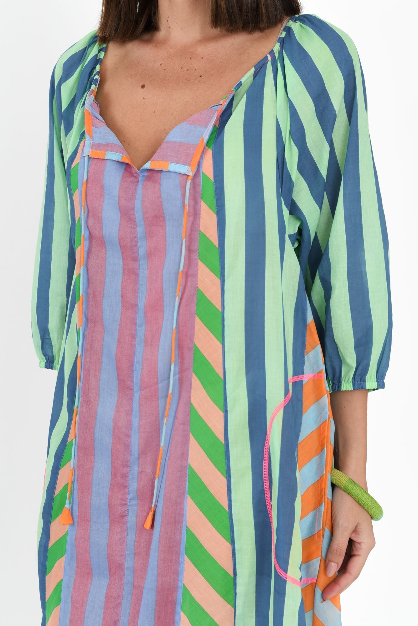 Hattie Blue Stripe Cotton Pocket Dress