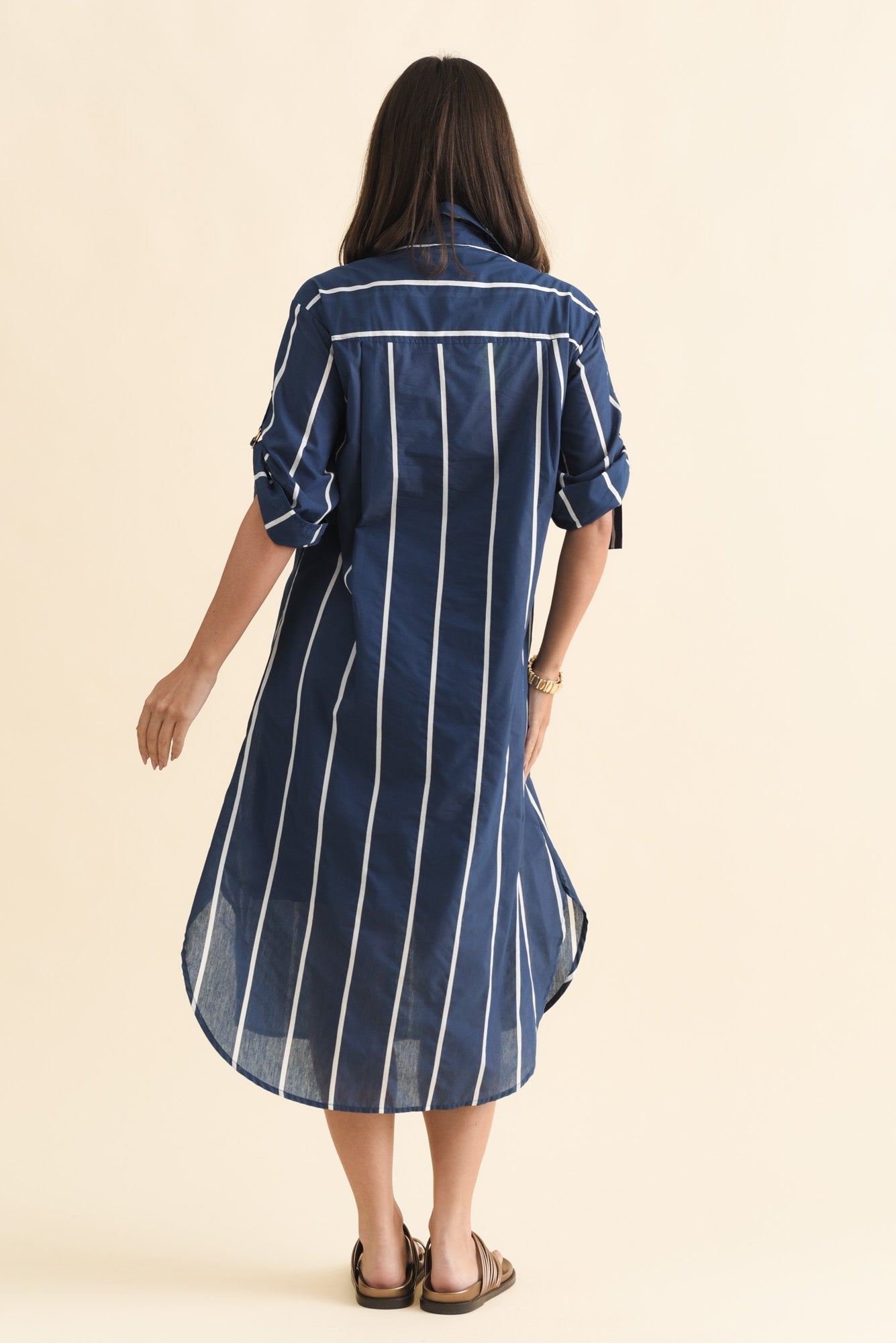 Hayman Navy Stripe Shirt Dress