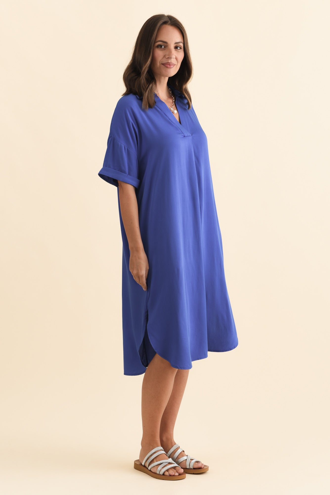 Kazi Cobalt Shirt Dress