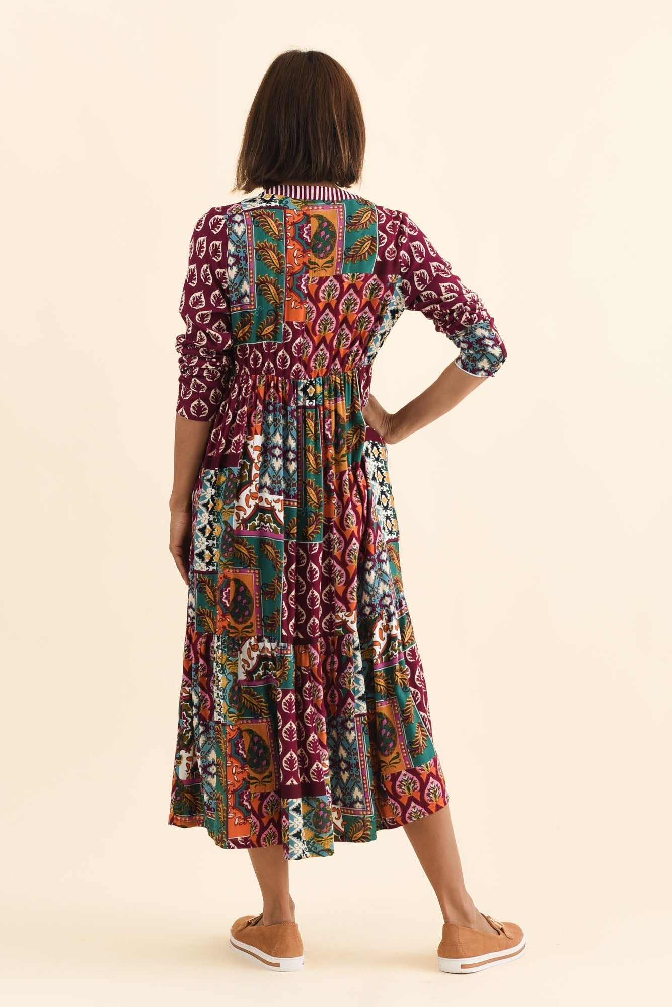 Lacala Purple Motif Button Dress