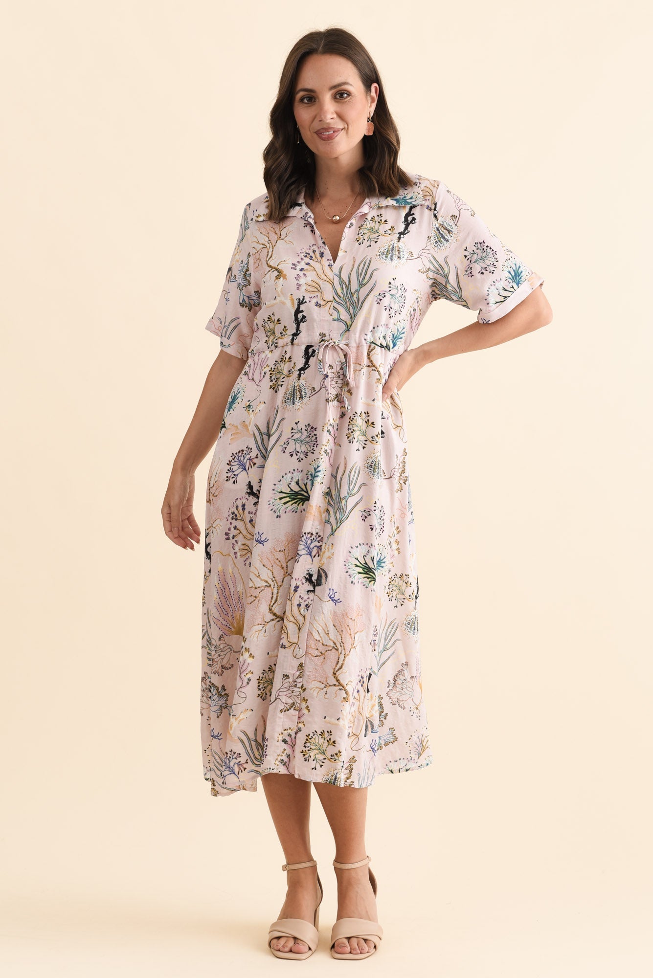 Leigh Pink Reef Tie Dress