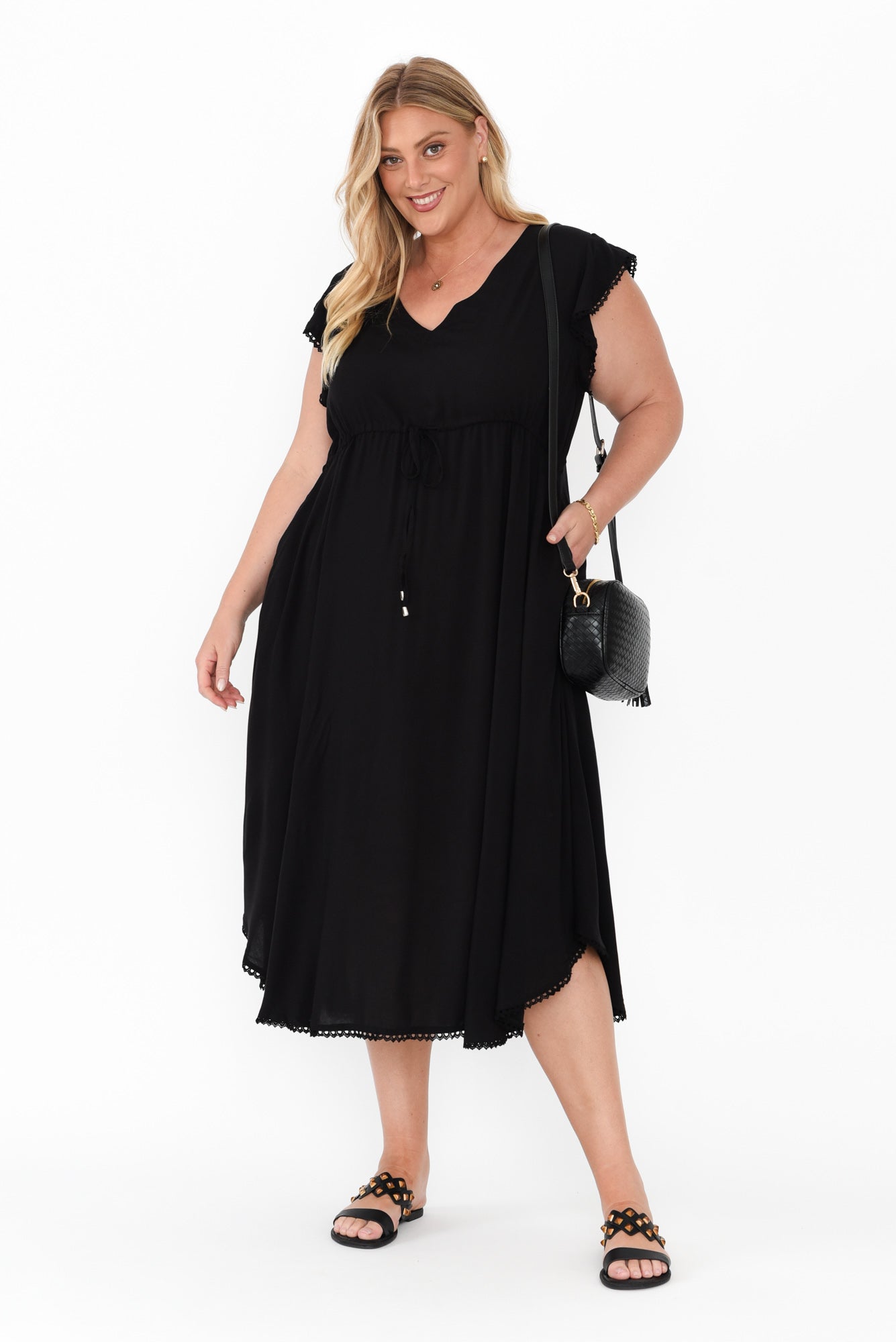 Libby Black Midi Dress