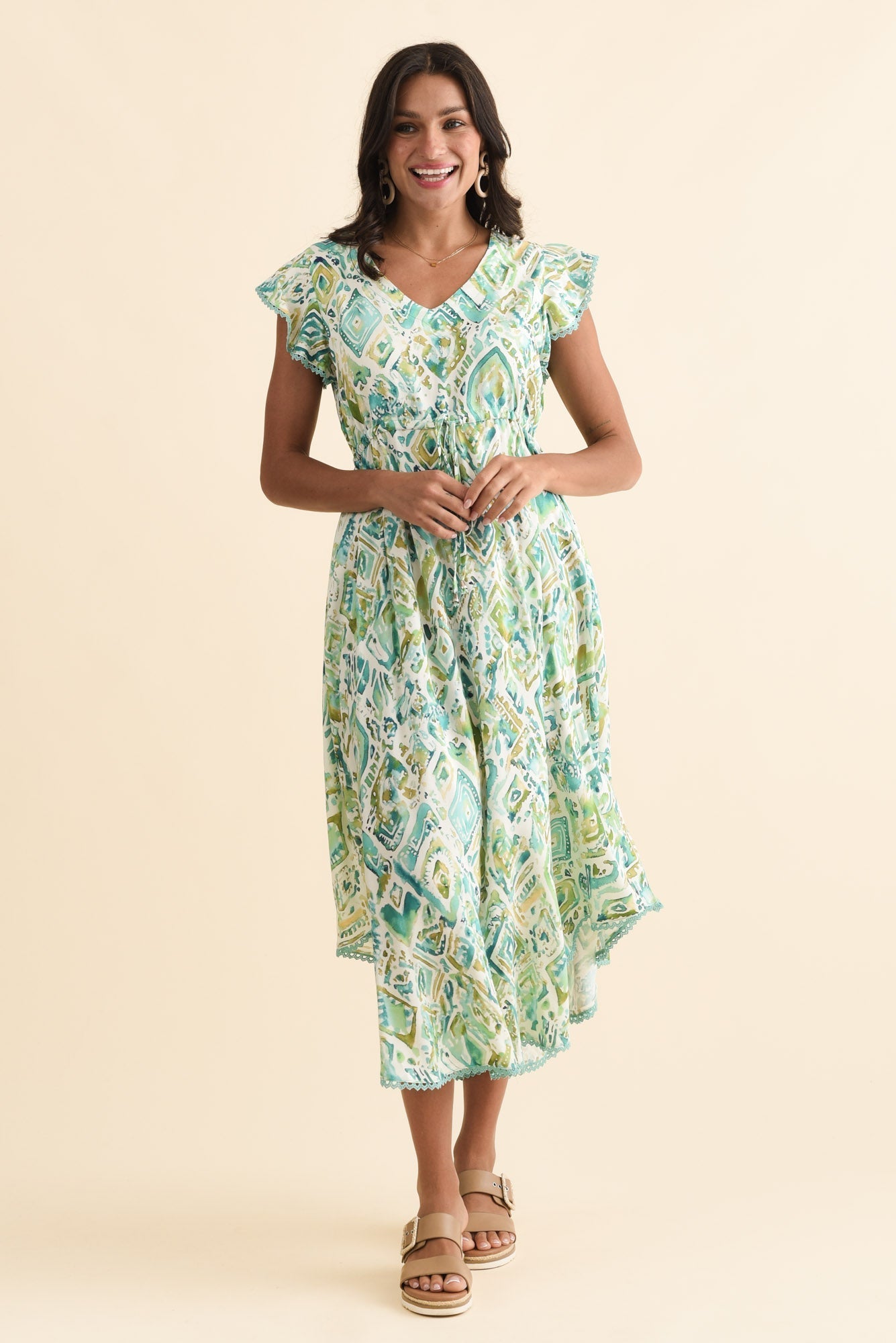Libby Green Mosaic Midi Dress