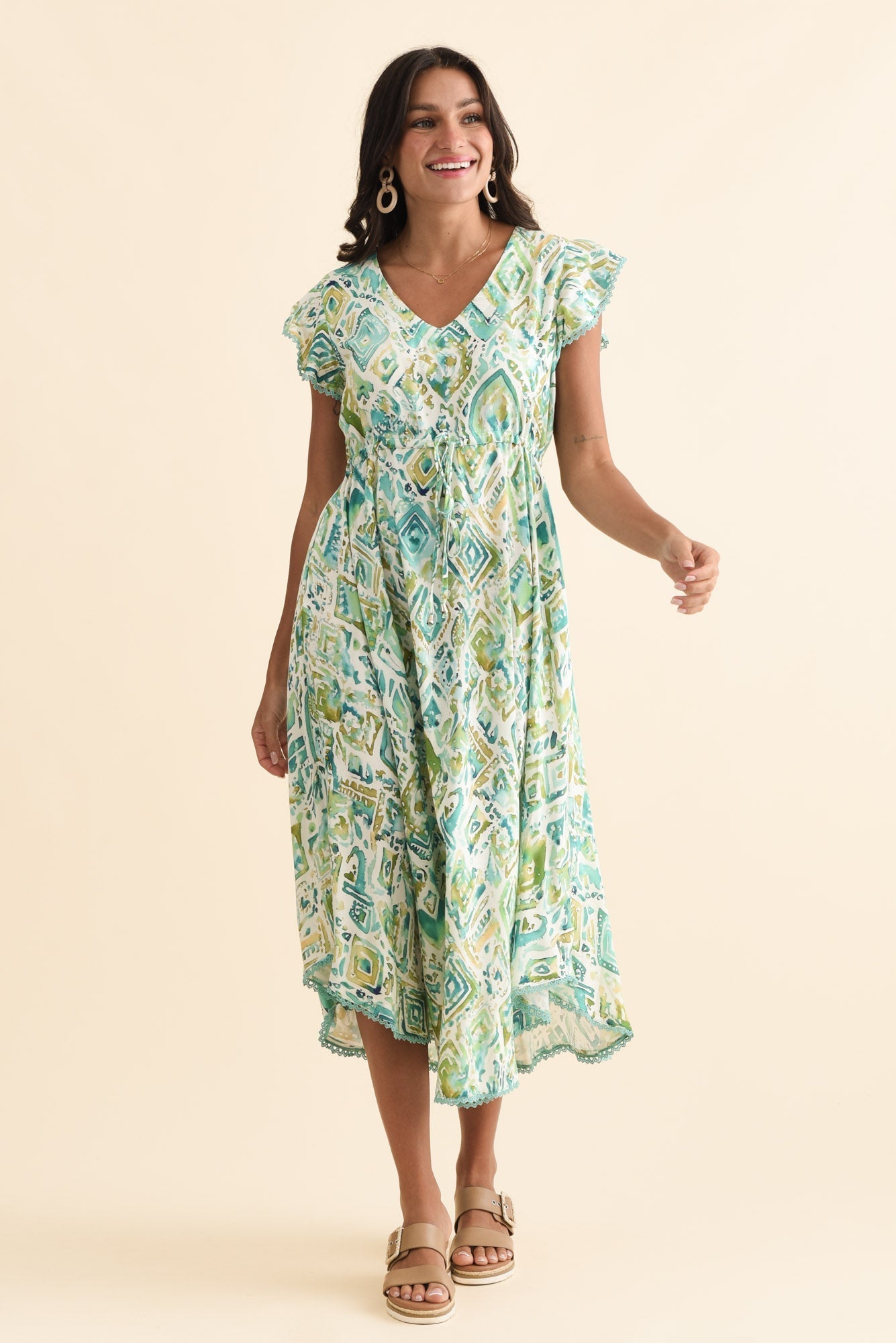 Libby Green Mosaic Midi Dress