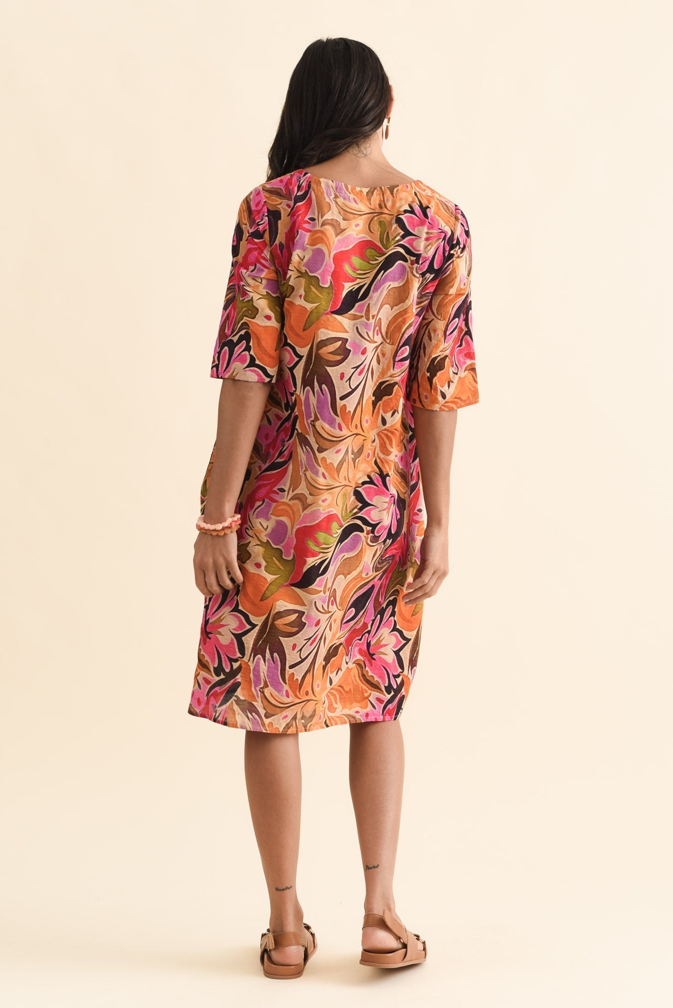 Lilibet Pink Garden Cotton Pocket Dress