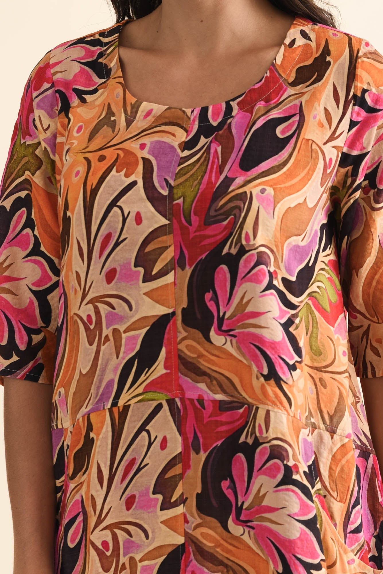 Lilibet Pink Garden Cotton Pocket Dress