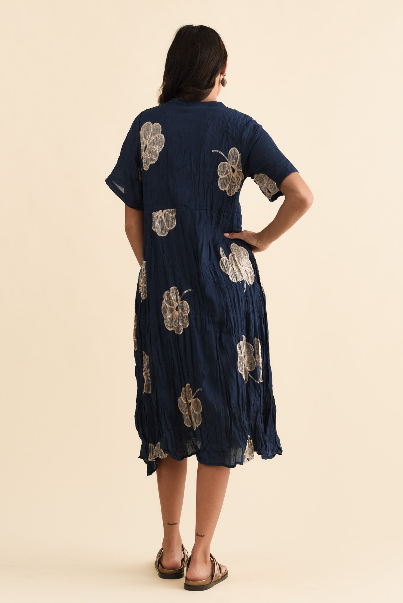 Lucy Navy Flower Pocket Dress