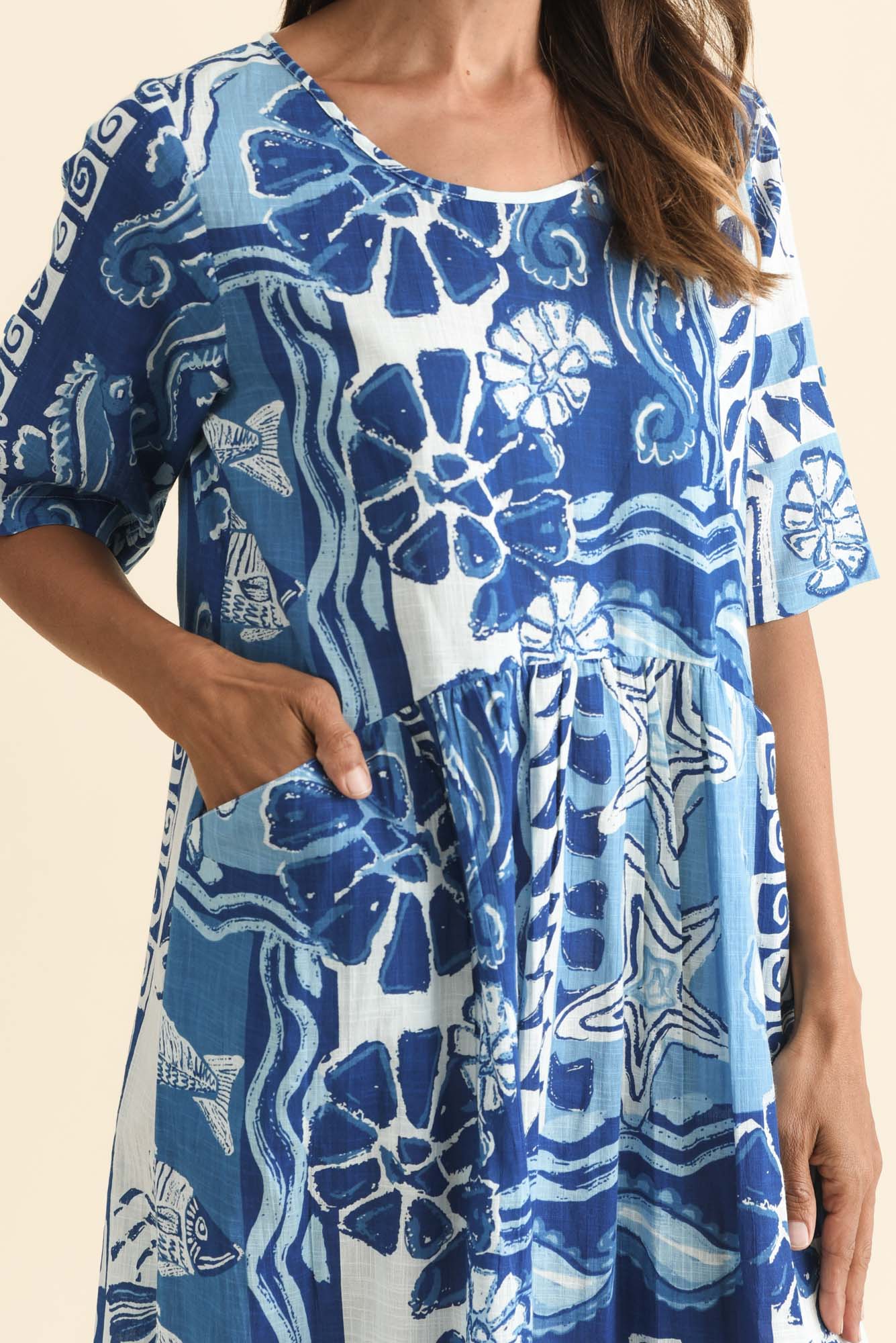 Mackie Blue Ocean Cotton Pocket Dress