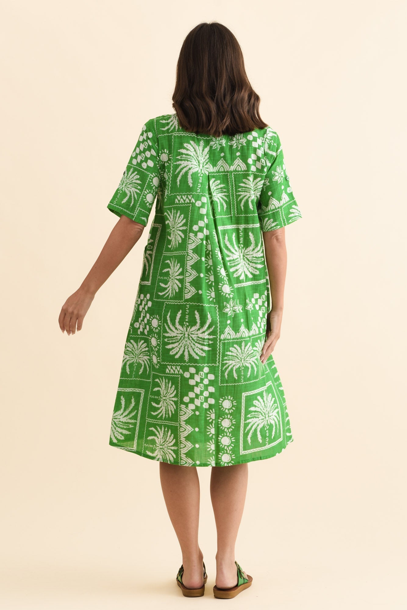 Mackie Green Tile Cotton Pocket Dress