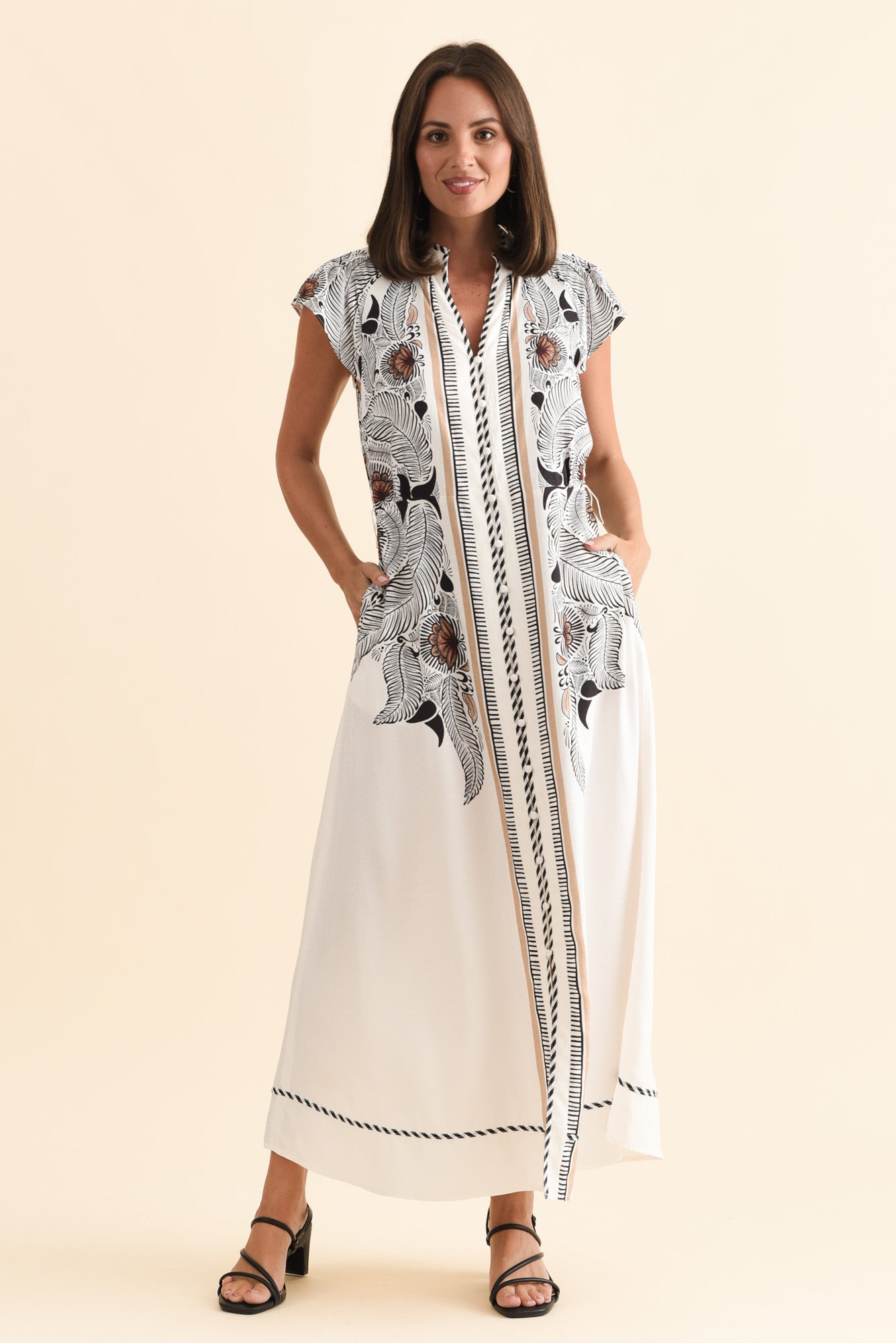 Malika Ivory Casablanca Tie Dress