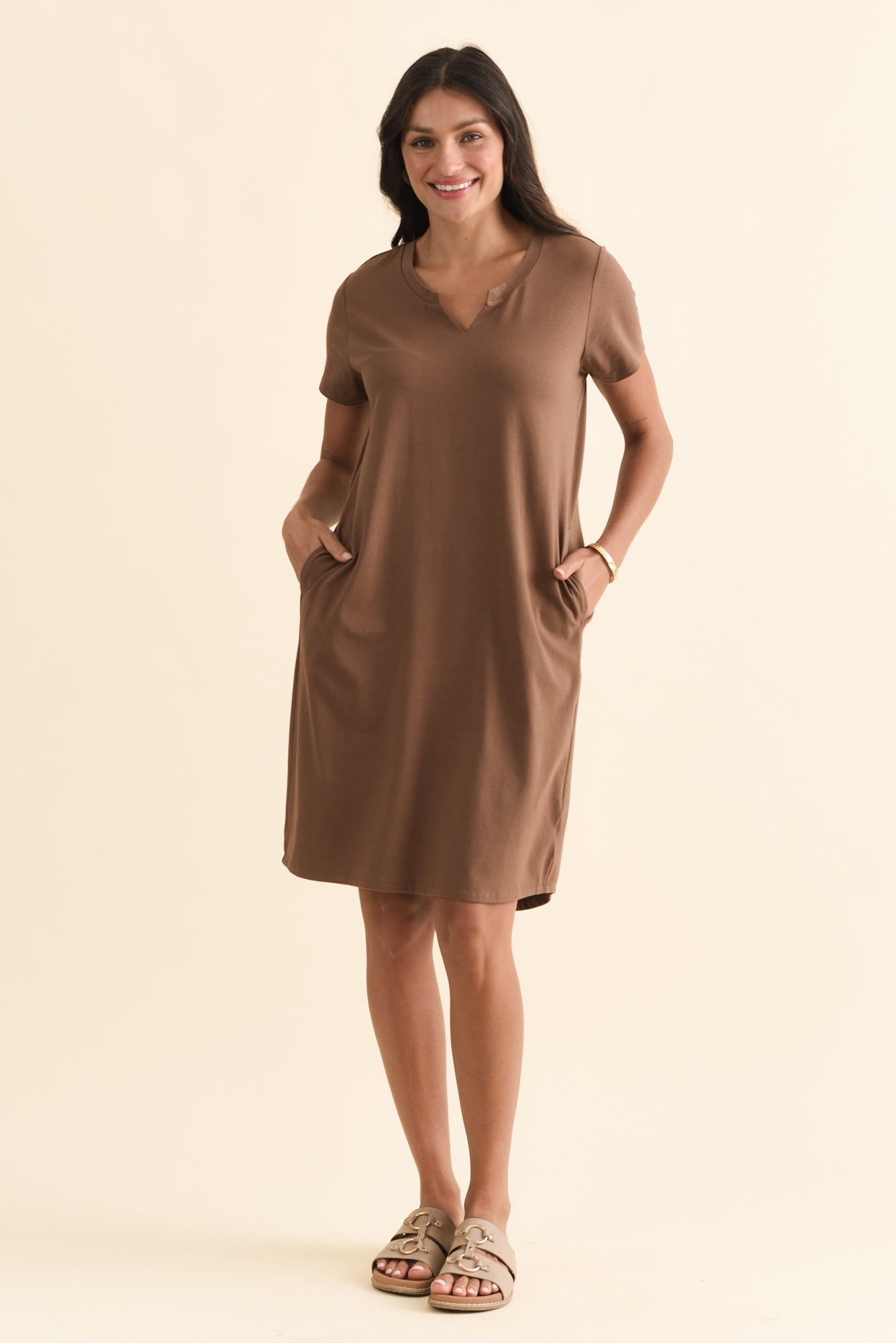 Mandy Chocolate Cotton Tee Dress